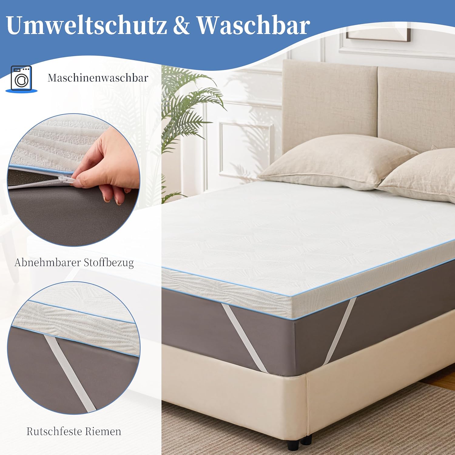 Topper Memory Foam e Schiuma Fredda 180x200 cm - immagine 5