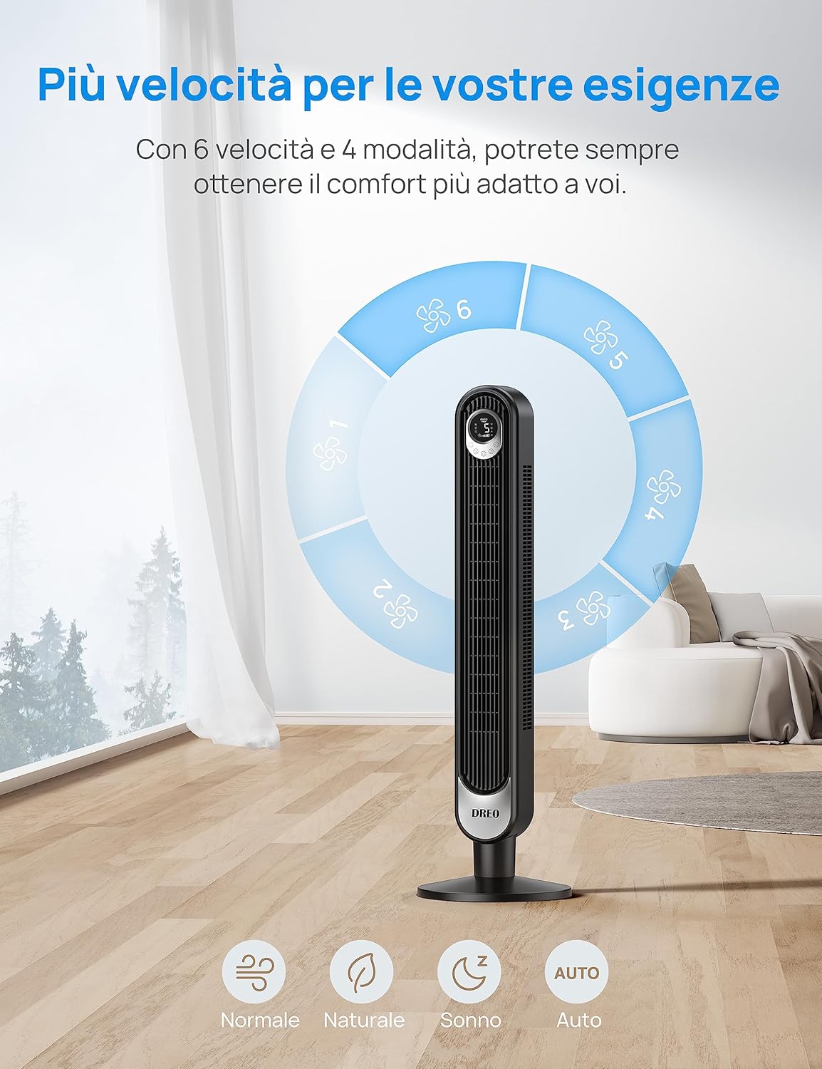 Dreo Ventilatore a Torre 106cm con Telecomando - immagine 3