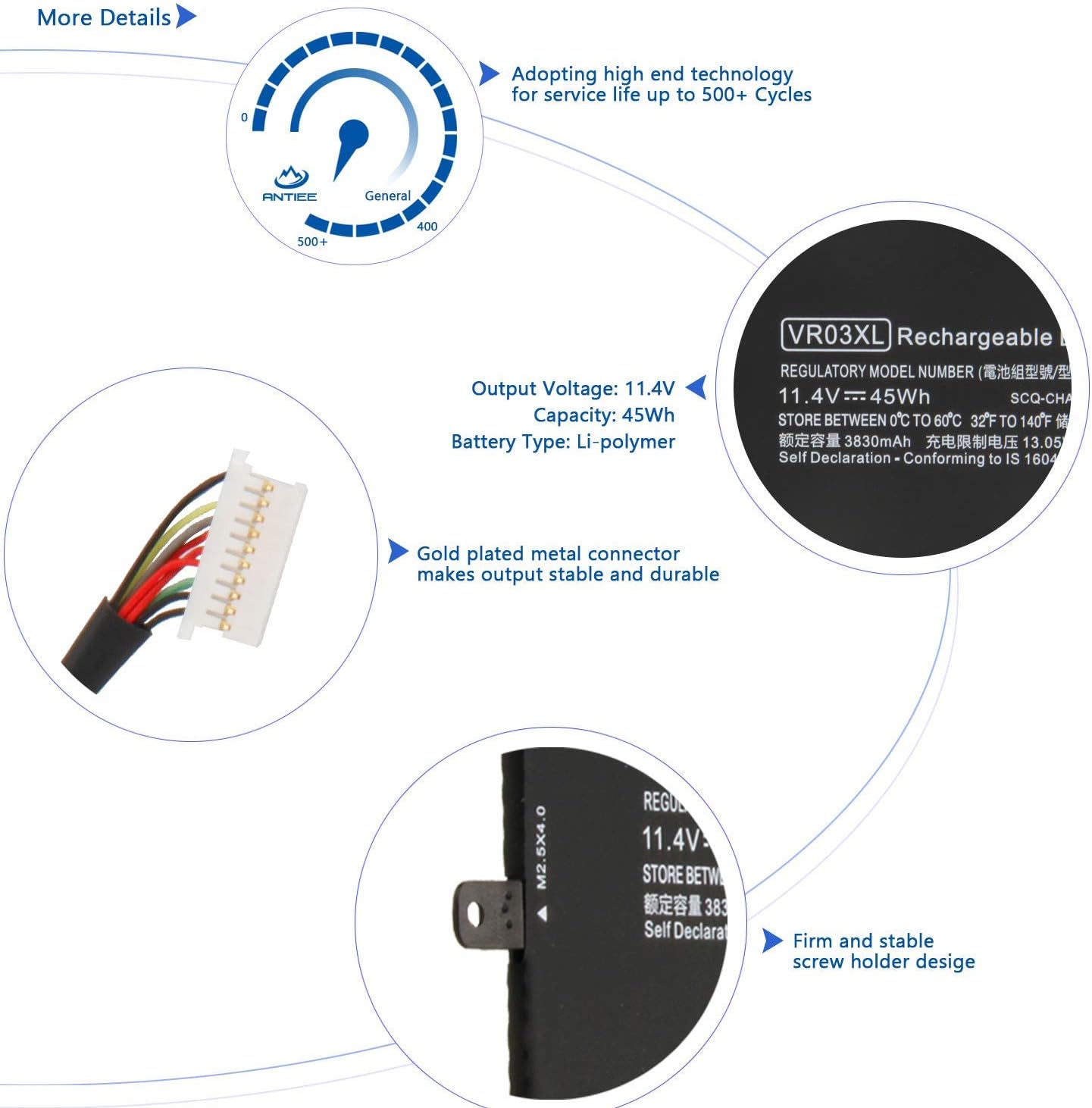 Antiee VR03XL Batteria per HP Pavilion 13-D Series - immagine 2