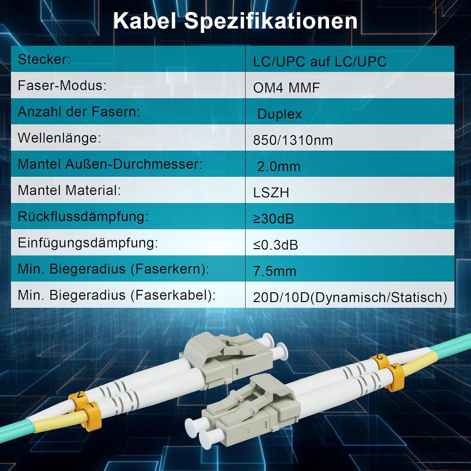 8ternityfiber OM4 Multimode LC su LC 50M/164FT - immagine 4