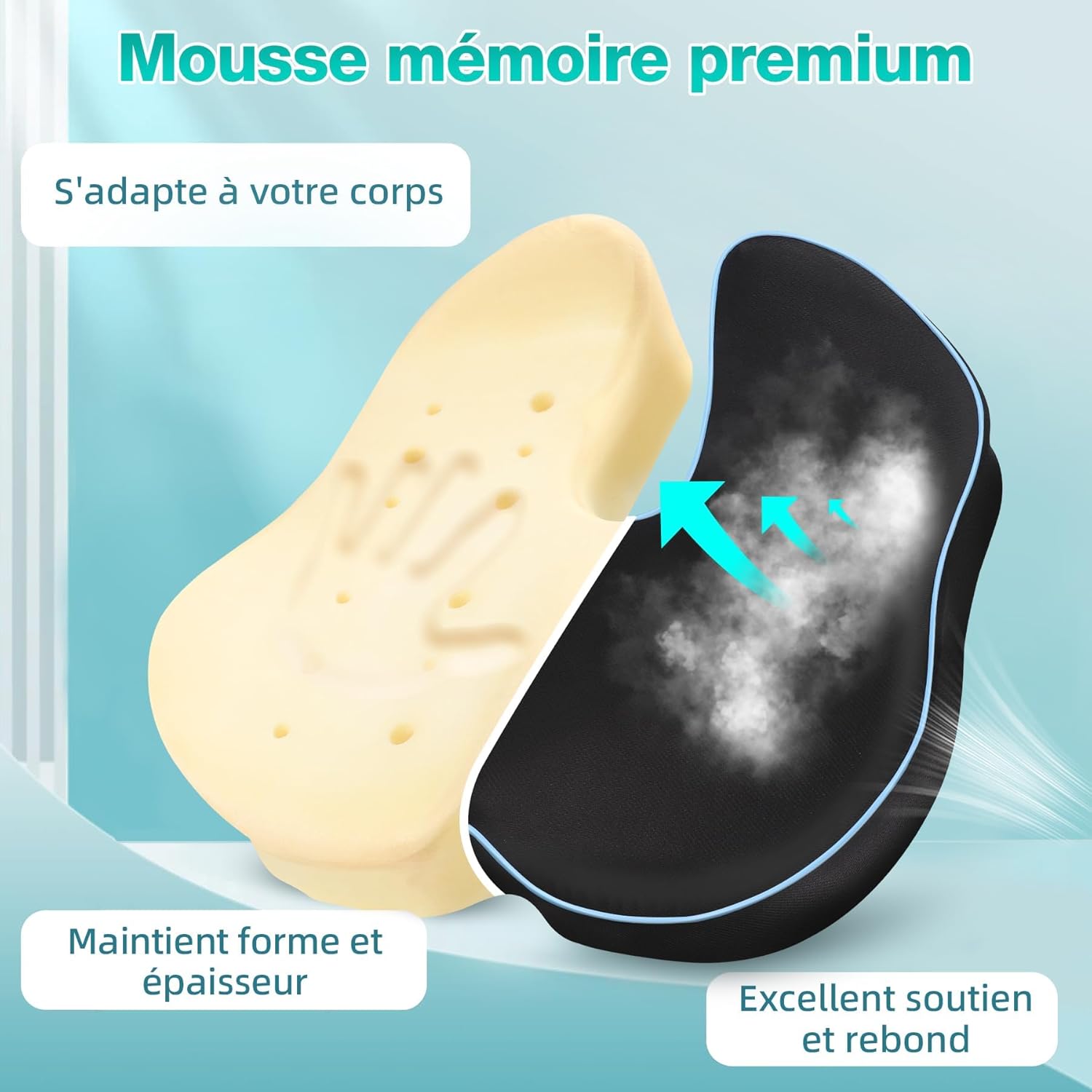 Pootack Cuscino Sedia Ufficio in Memory Foam - immagine 2