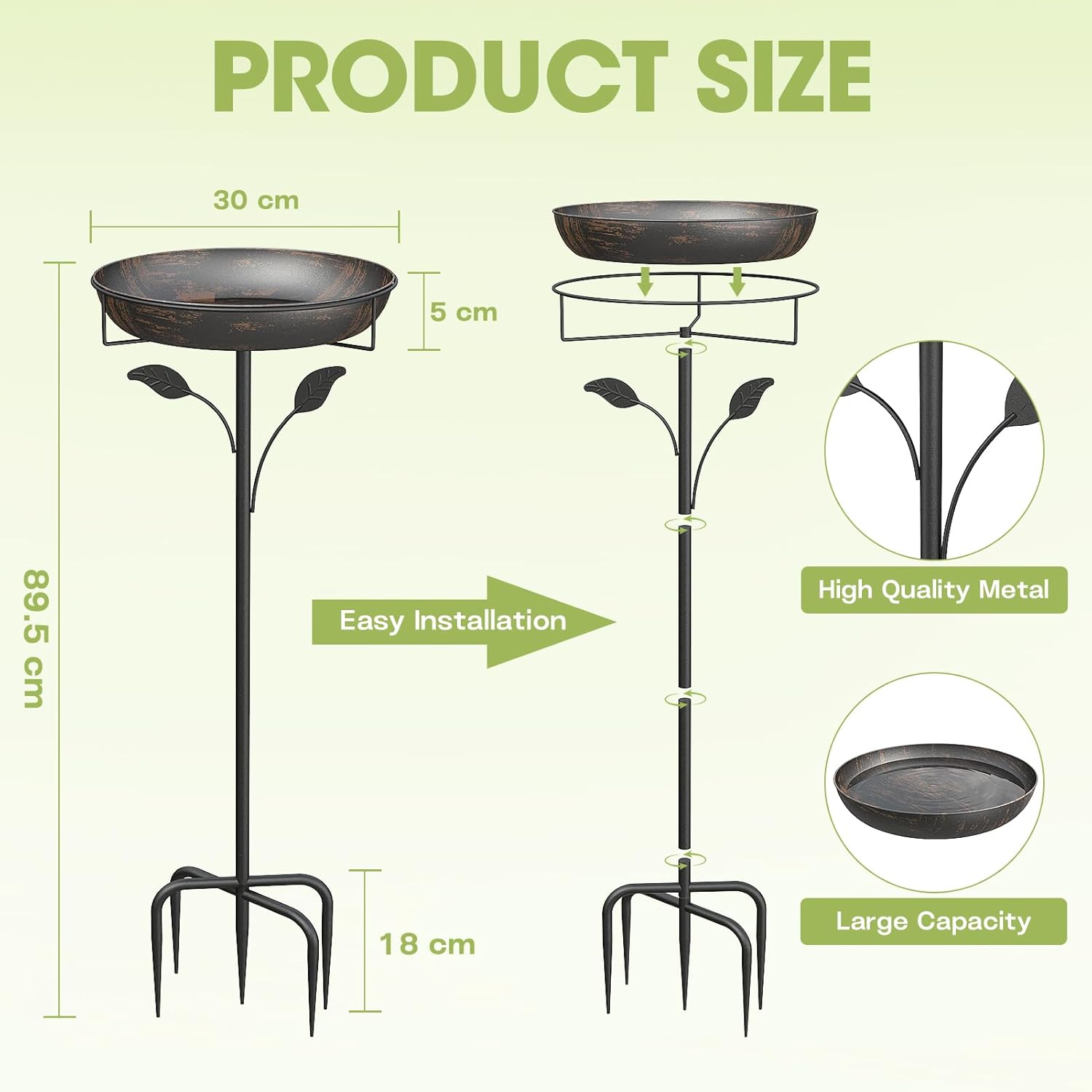 Weldun Abbeveratoio per Uccelli 30 cm, in Metallo
