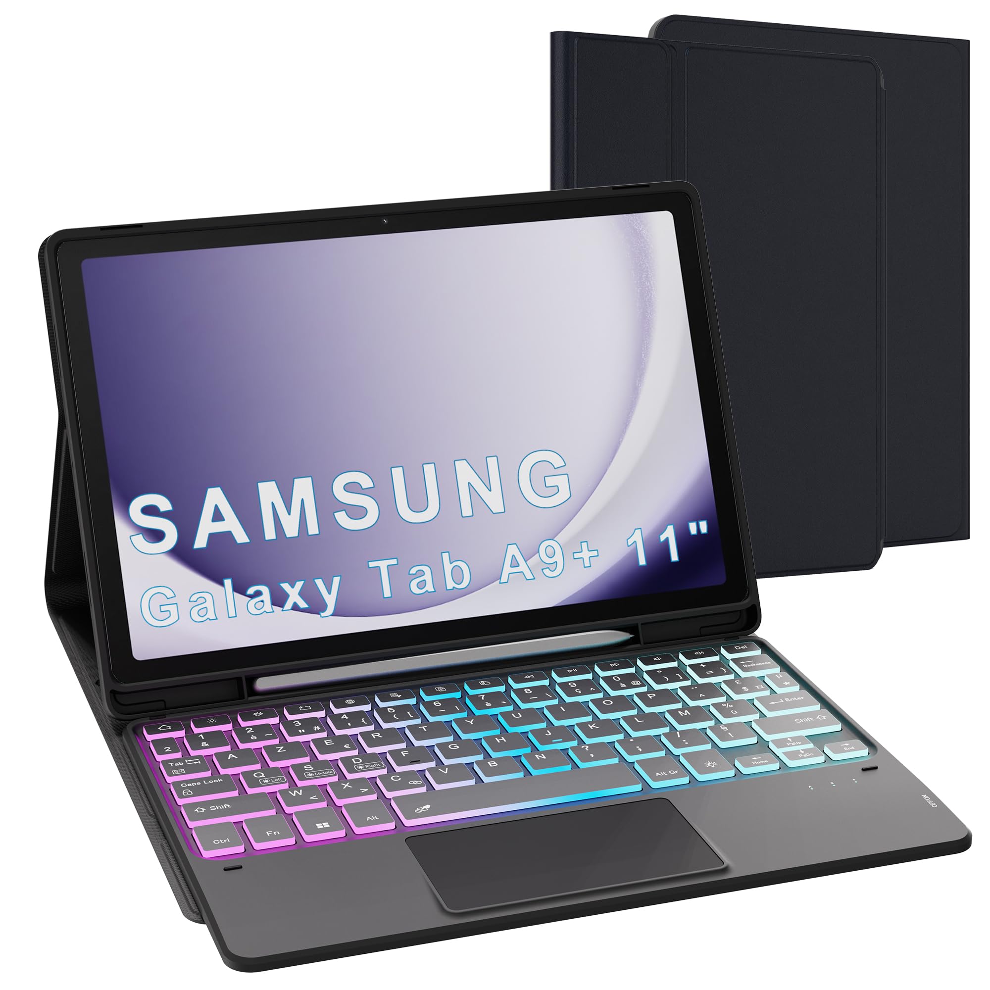 Custodia con Tastiera AZERTY per Samsung Galaxy Tab A9+ 11"