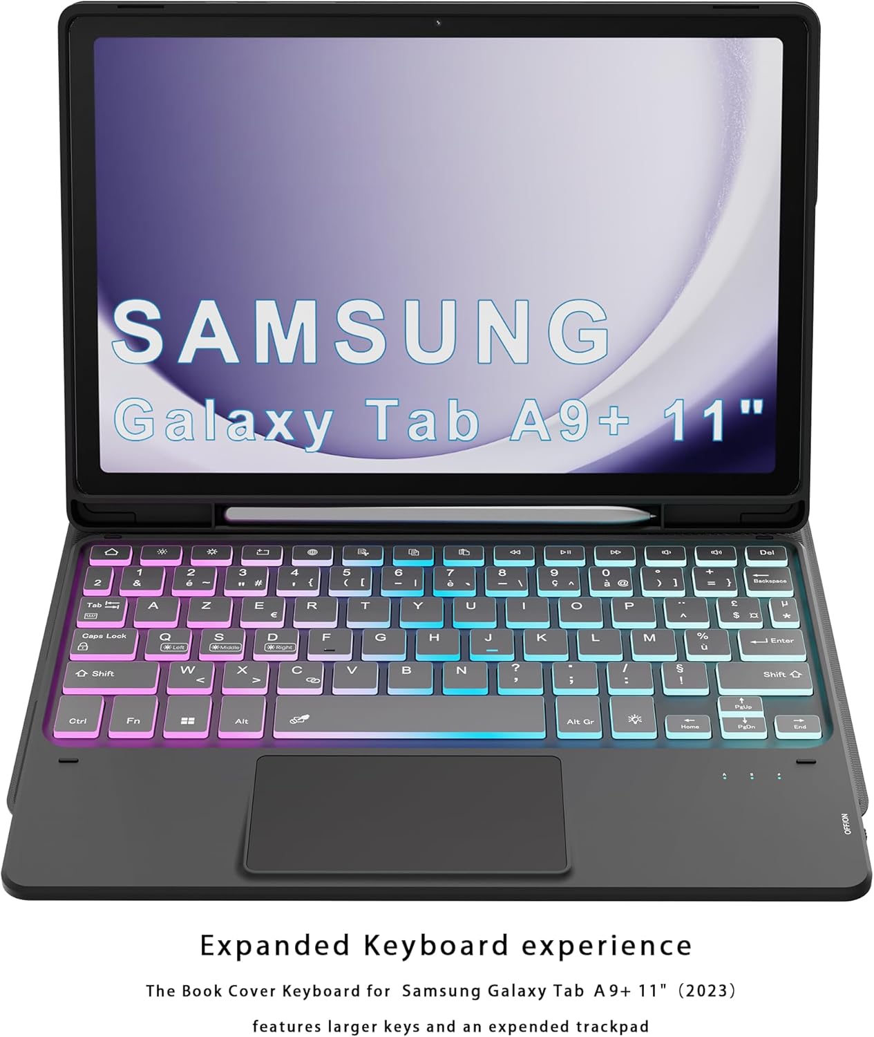 Custodia con Tastiera AZERTY per Samsung Galaxy Tab A9+ 11" - immagine 2