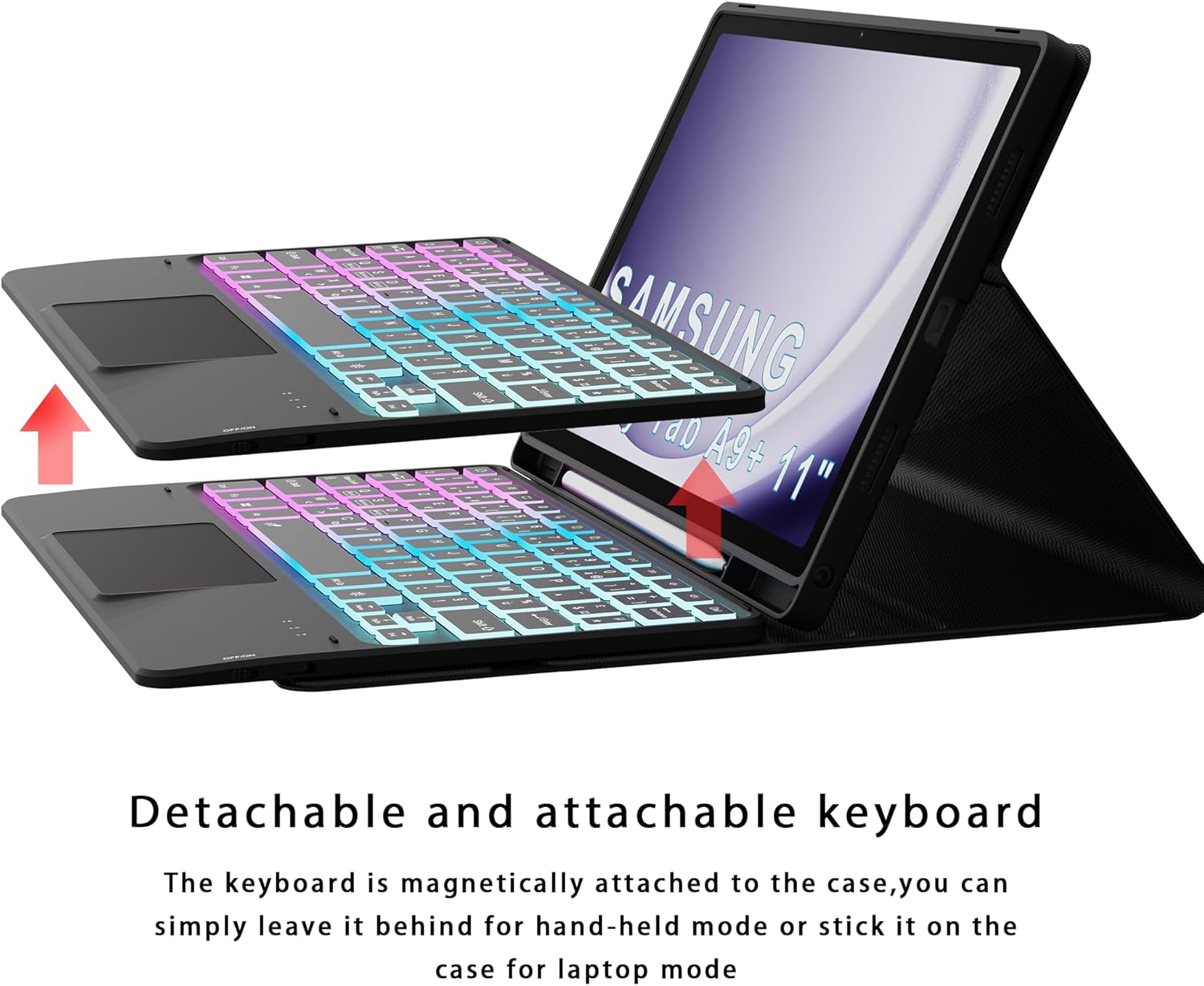 Custodia con Tastiera AZERTY per Samsung Galaxy Tab A9+ 11" - immagine 4