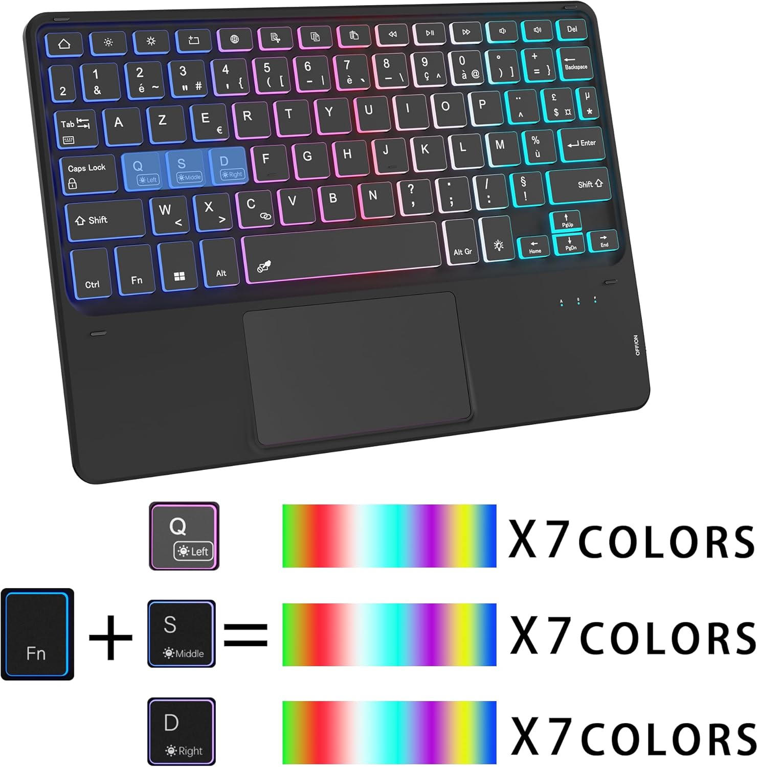 Custodia con Tastiera AZERTY per Samsung Galaxy Tab A9+ 11" - immagine 6