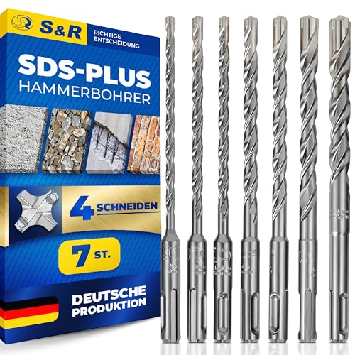 S&r Punte Trapano Muro SDS 4 Plus 4 Taglienti (7 Pz)