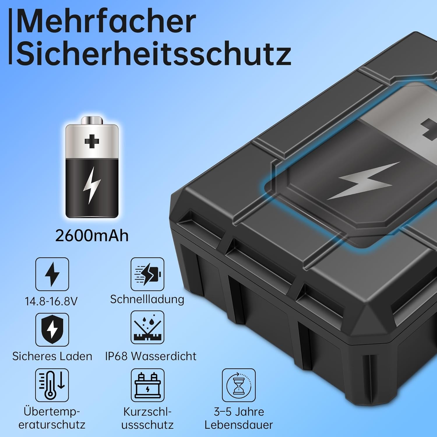 Biling Batteria Backup 2600 mAh per Fontana Solare - immagine 4