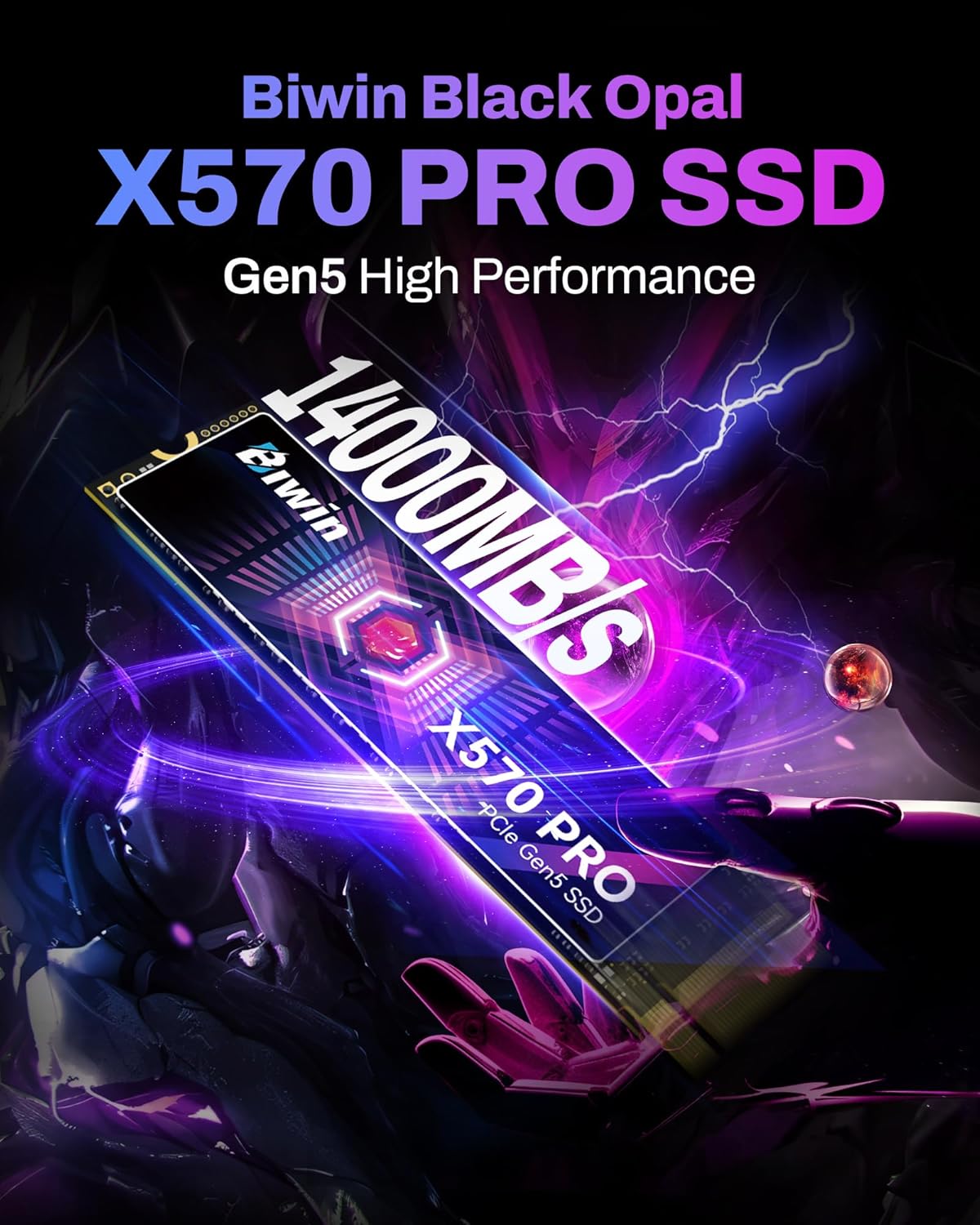 Biwin Black Opal X570 PRO 1TB SSD Gen5x4 - immagine 2