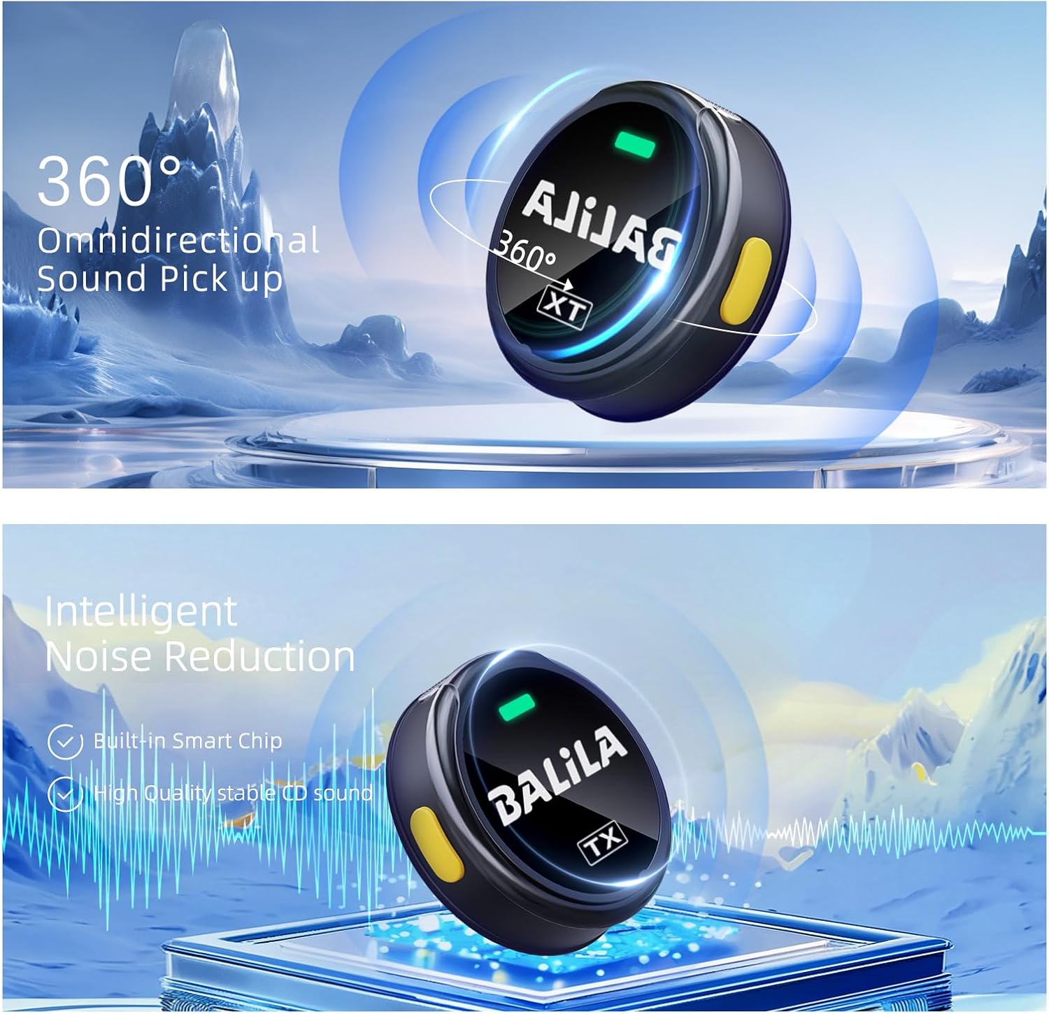 Balila Microfono Lavalier Wireless 2TX+2RX con Custodia - immagine 6