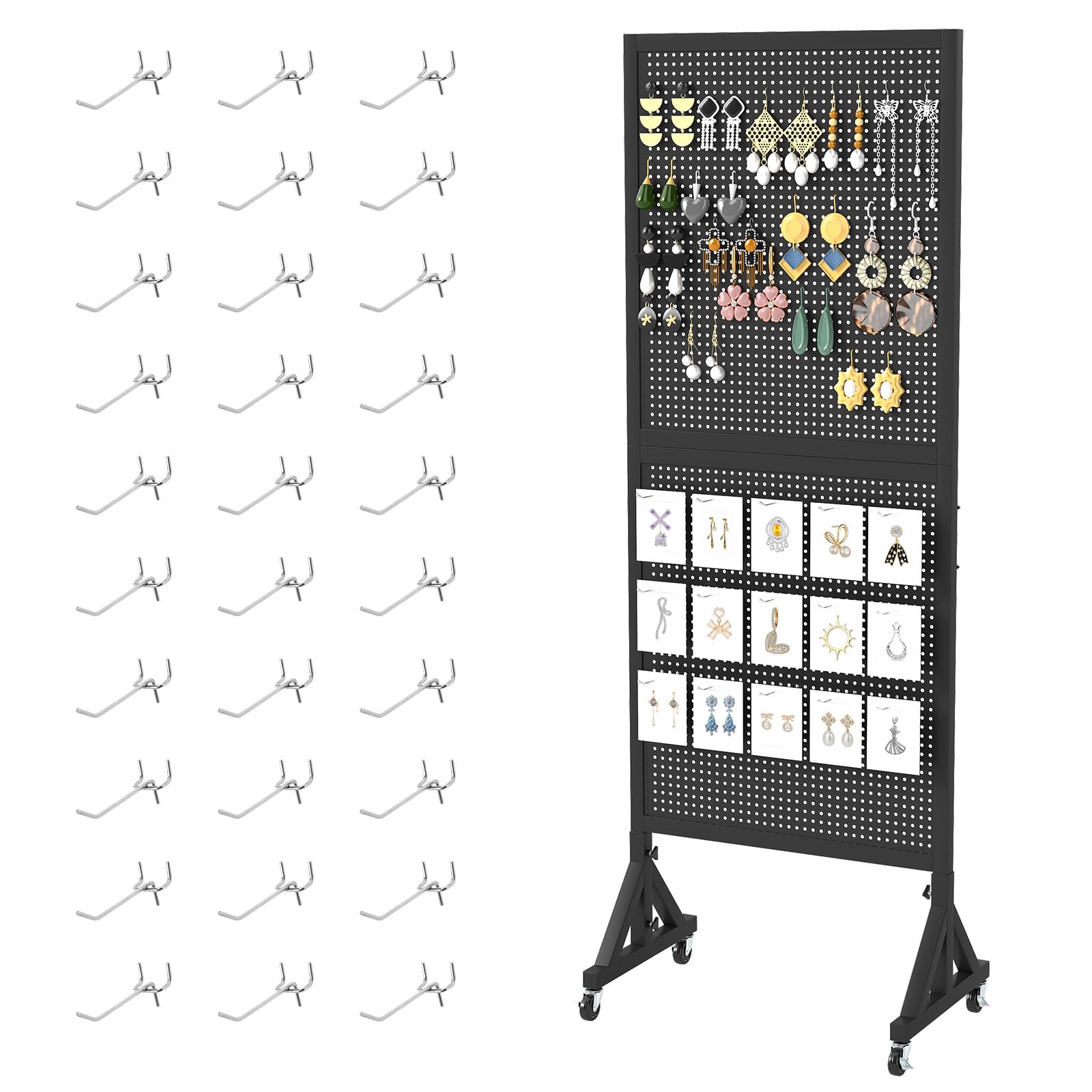 Tonchean Espositore per Pannelli Forati con Ruote