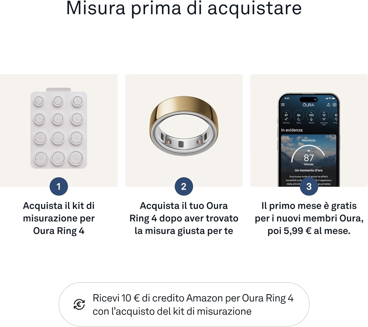 Oura Ring 4 Kit di Misurazione Smart Ring - immagine 2
