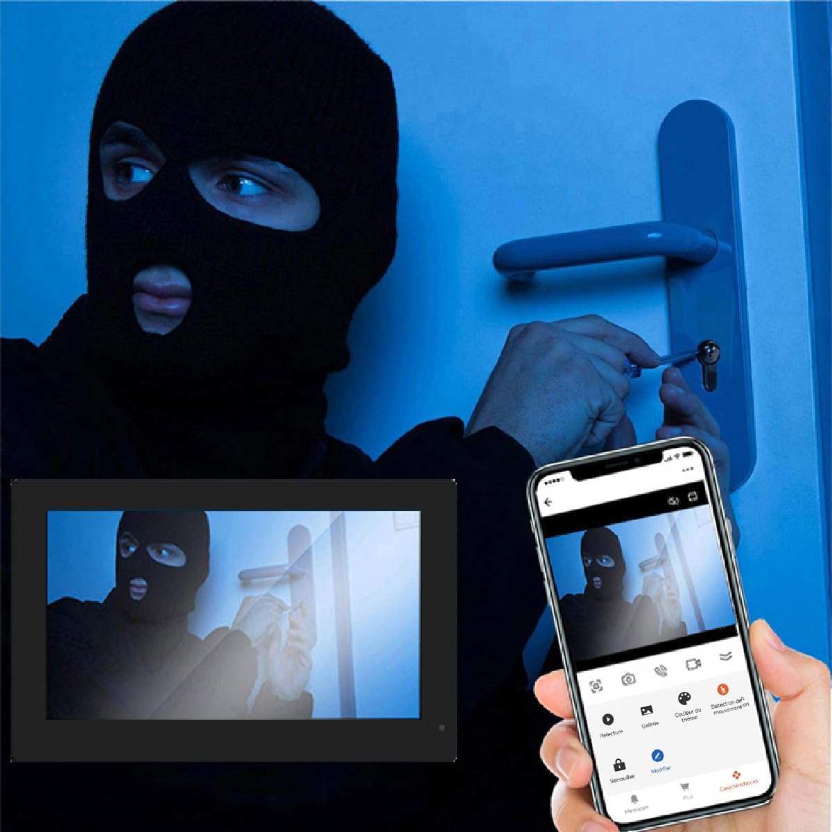 Honmidatek Sistema Videocitofonico 2 Fili con Touch Screen 7" - immagine 5