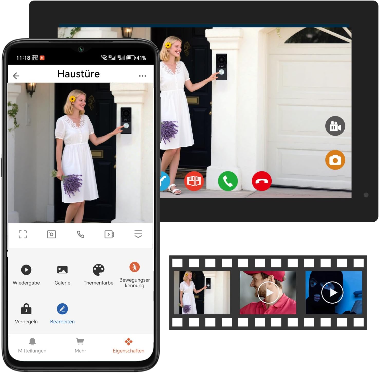 Honmidatek Sistema Videocitofonico 2 Fili con Touch Screen 7" - immagine 8