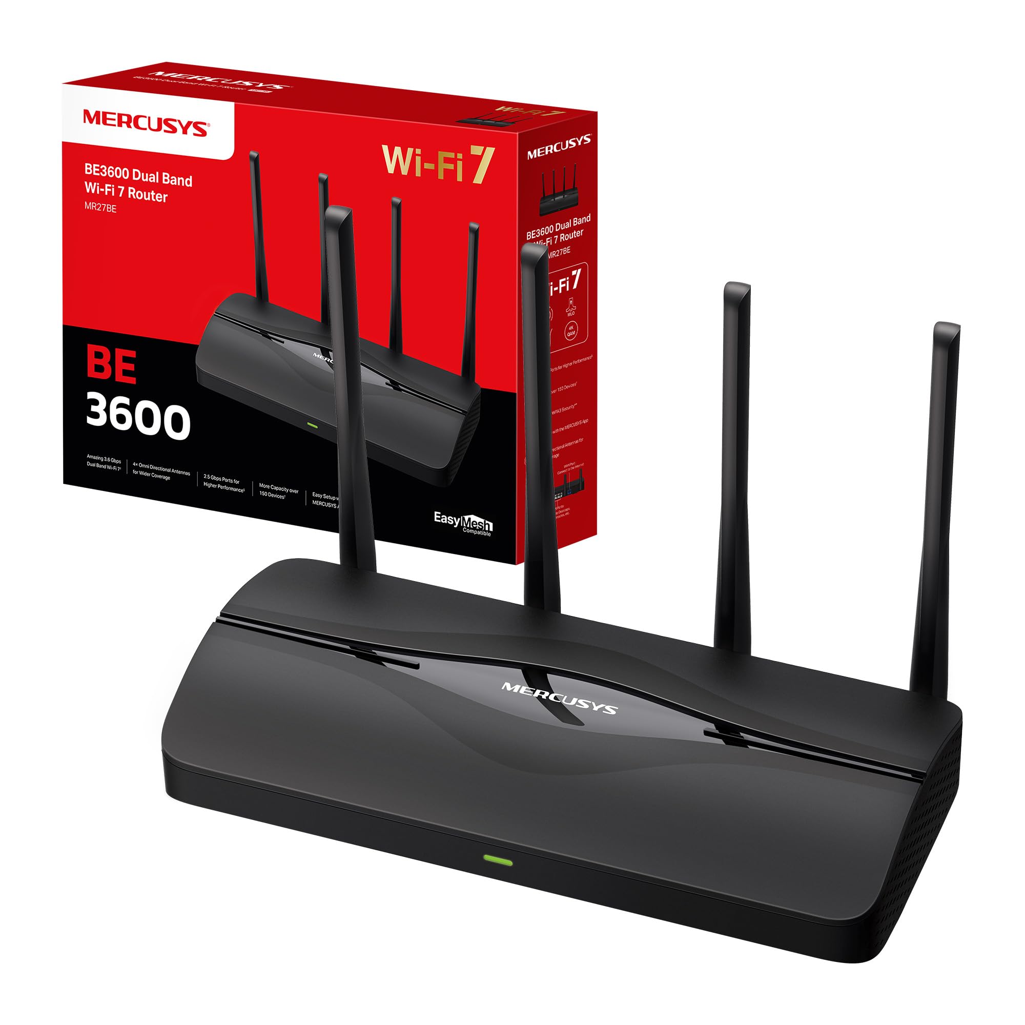 Mercusys TP-Link MR27BE Router WiFi 7 Dual-Band BE3600Mbps