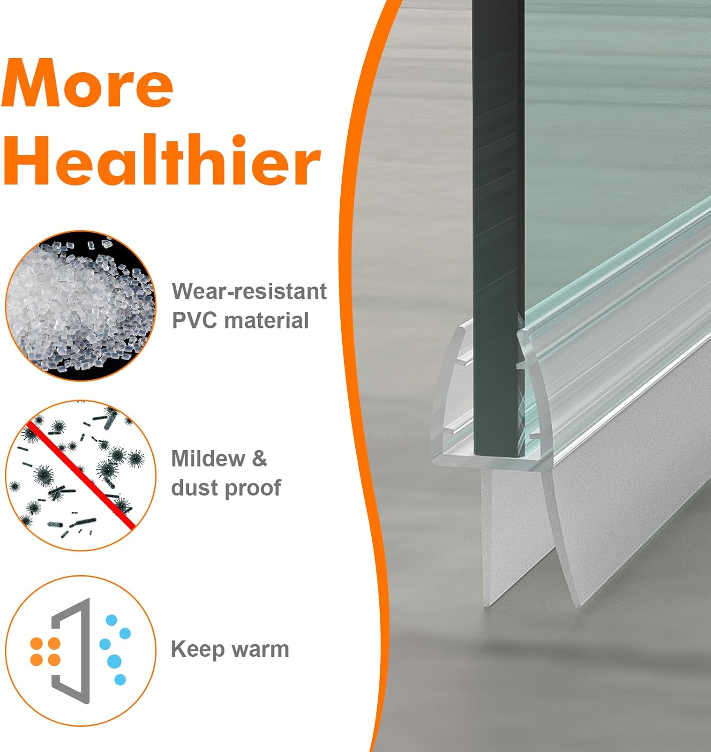 Ibergrif M102-100 Guarnizione Doccia Sottoporta 100cm - immagine 3