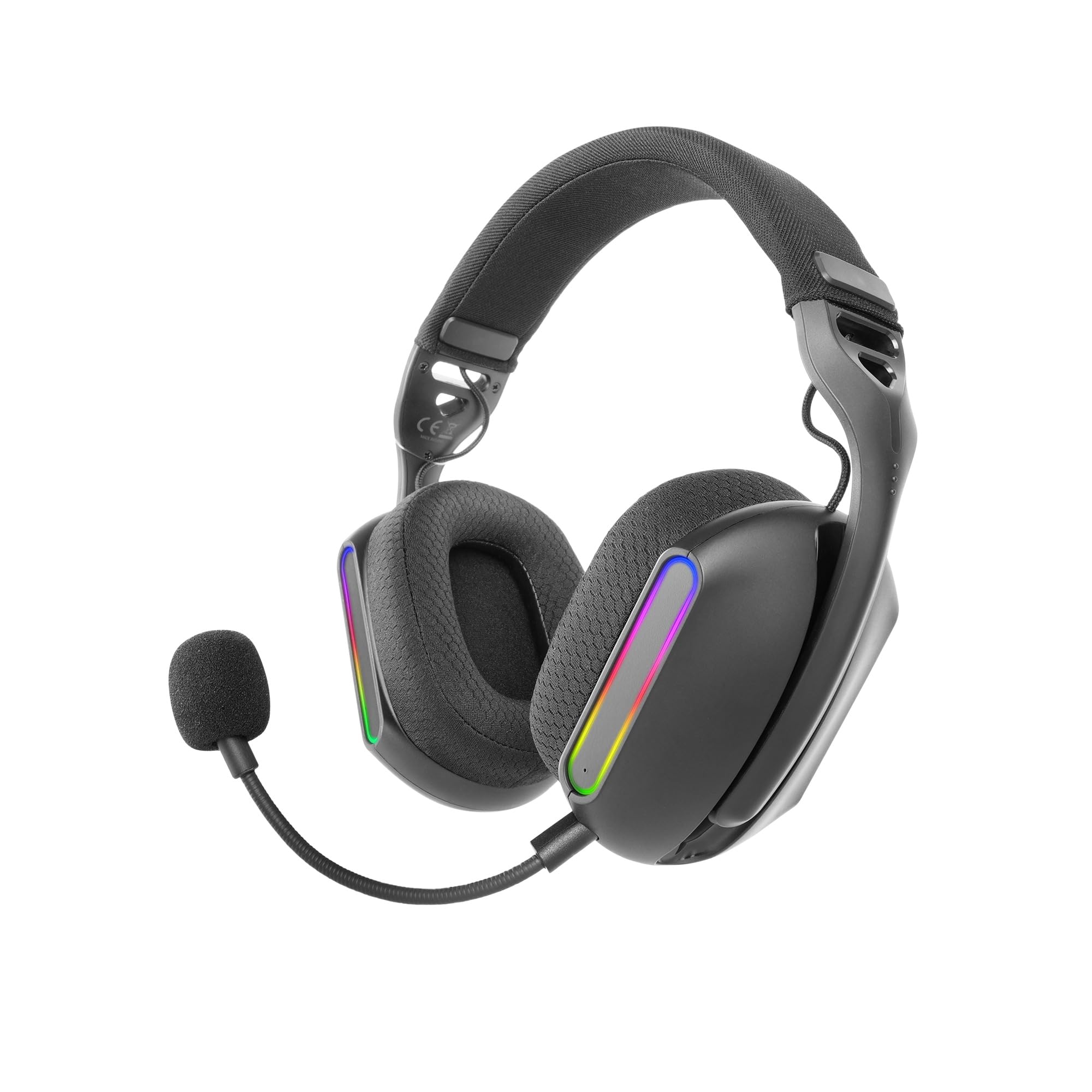 Mars Gaming MHW-PRO - Cuffie Gaming Wireless ARGB Flow, Nero