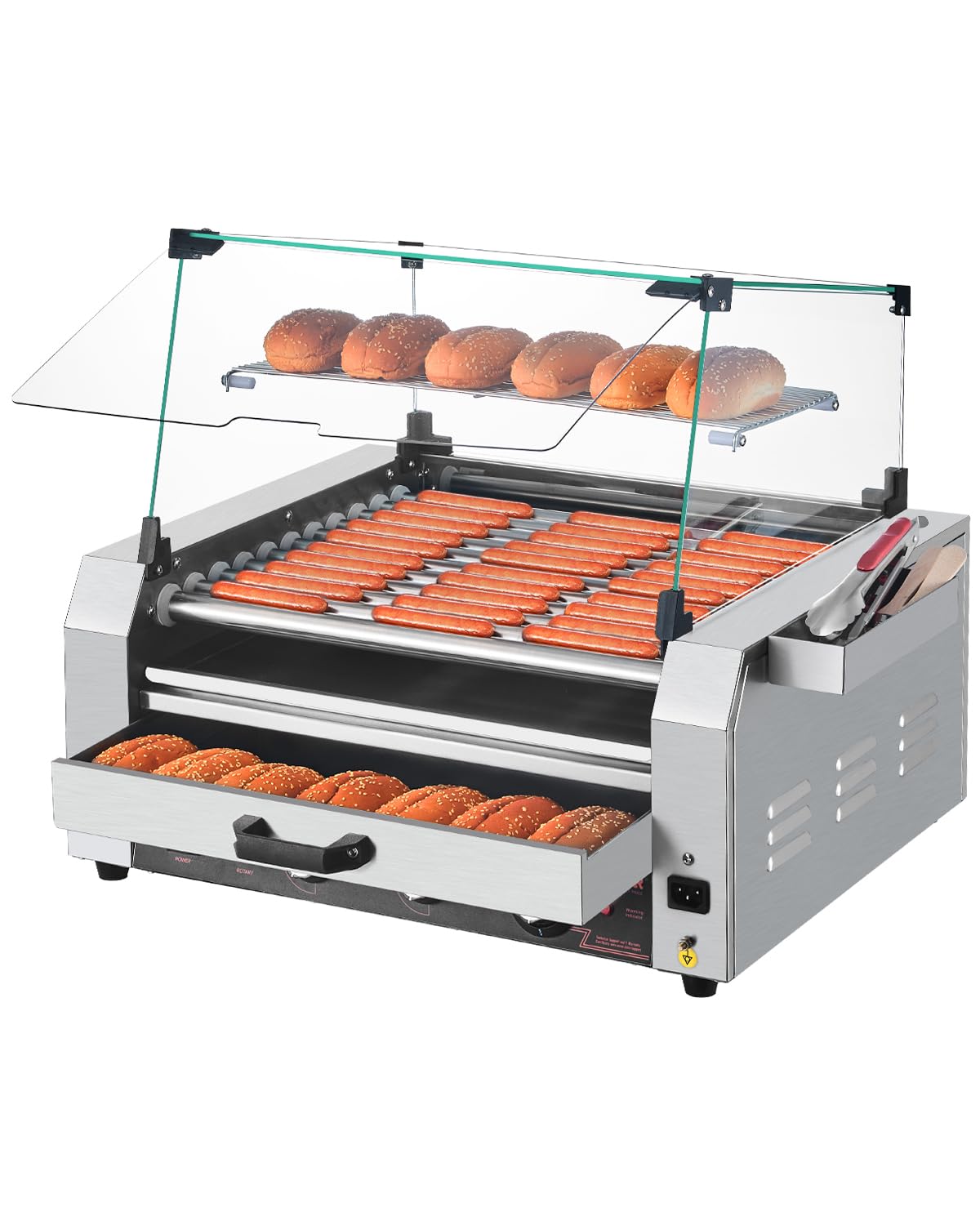 Vevor Rullo per Hot Dog 30 Posti, 11 Rulli 2400W