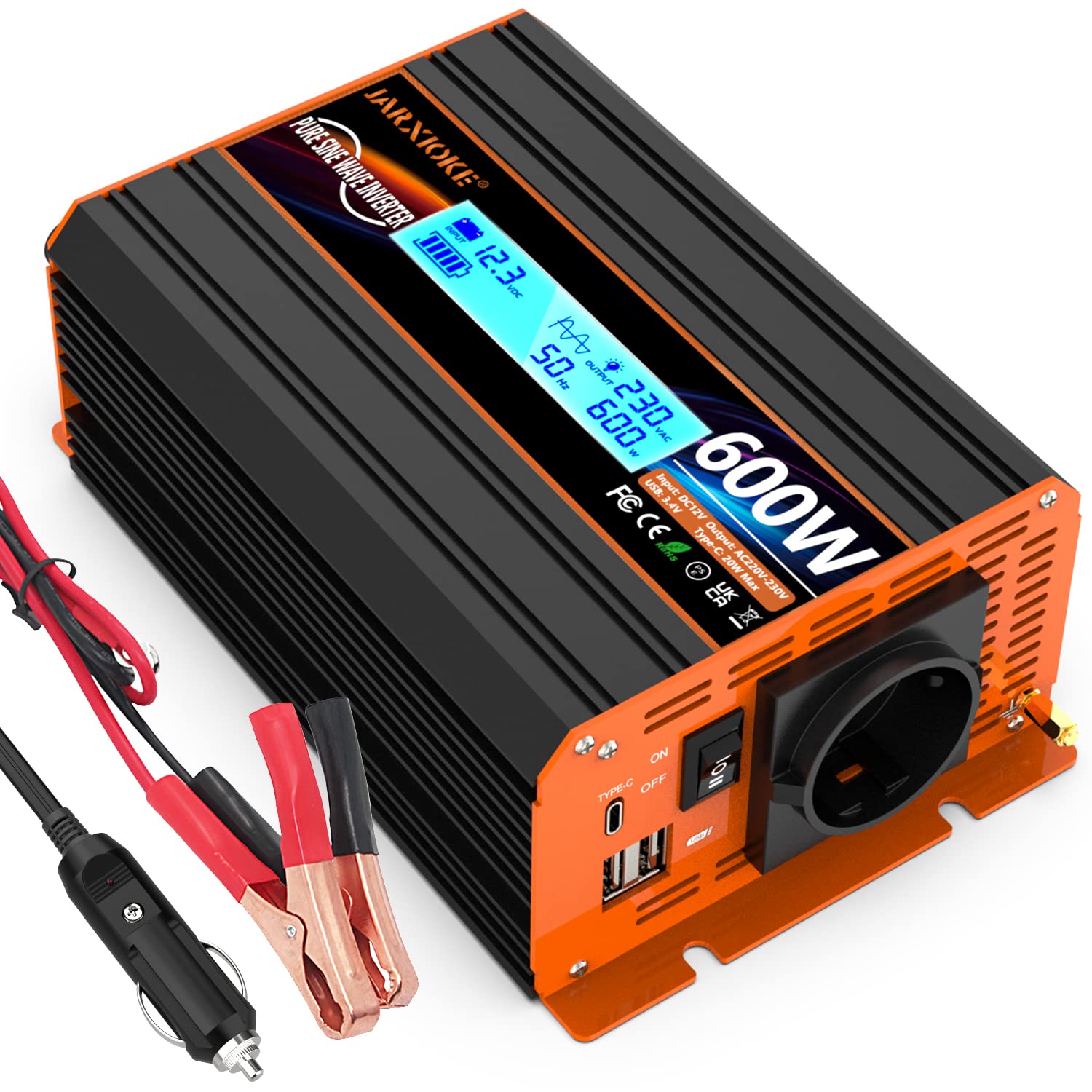 Inverter 600W 12V 220V Onda Pura con Display LCD