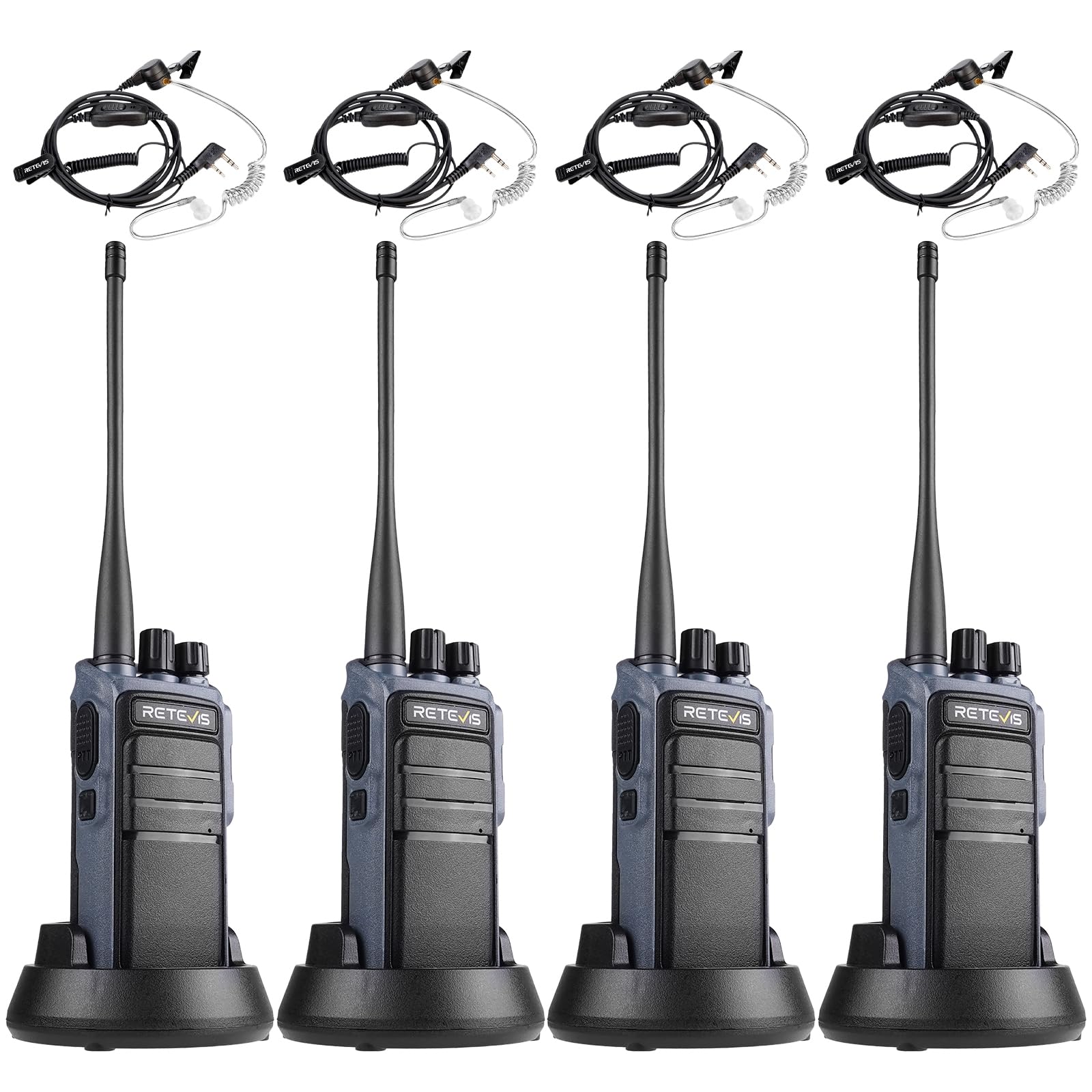 Retevis C64 Walkie Talkie Lunga Distanza, Nero (4 Pezzi)