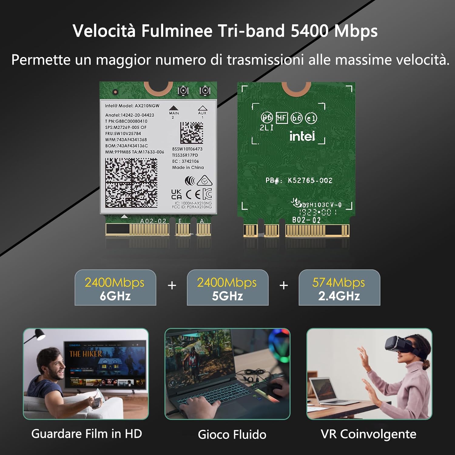 Wavlink WiFi 6E AX210 Scheda Modulo Wireless M.2/NGFF - immagine 3