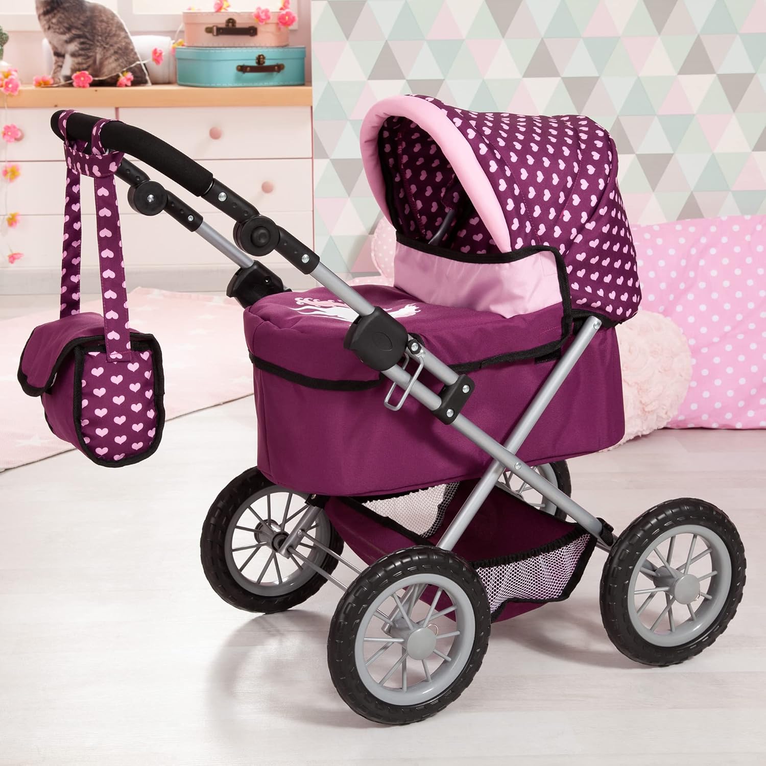 Bayer Design Carrozzina Passeggino Bambole Pieghevole Unicorno - immagine 5