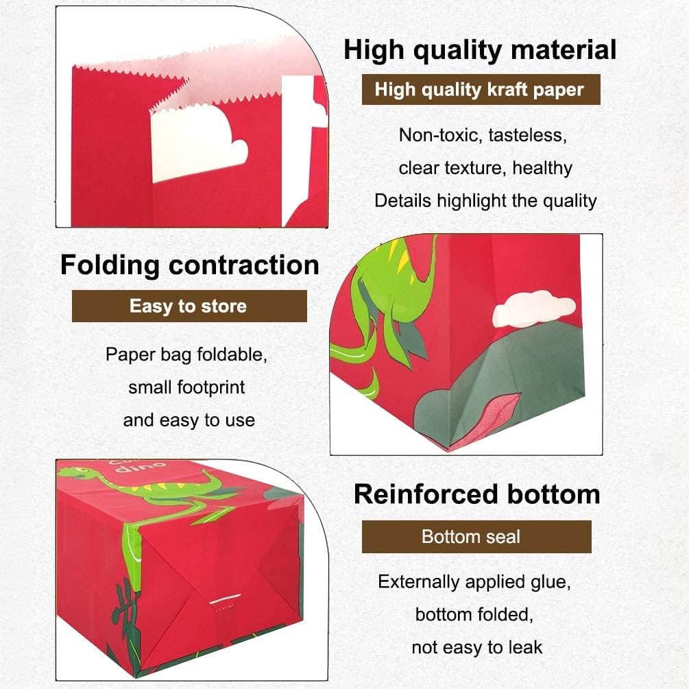 Sacchetti Regalo di Carta Dinosauro 40 Pezzi - immagine 2