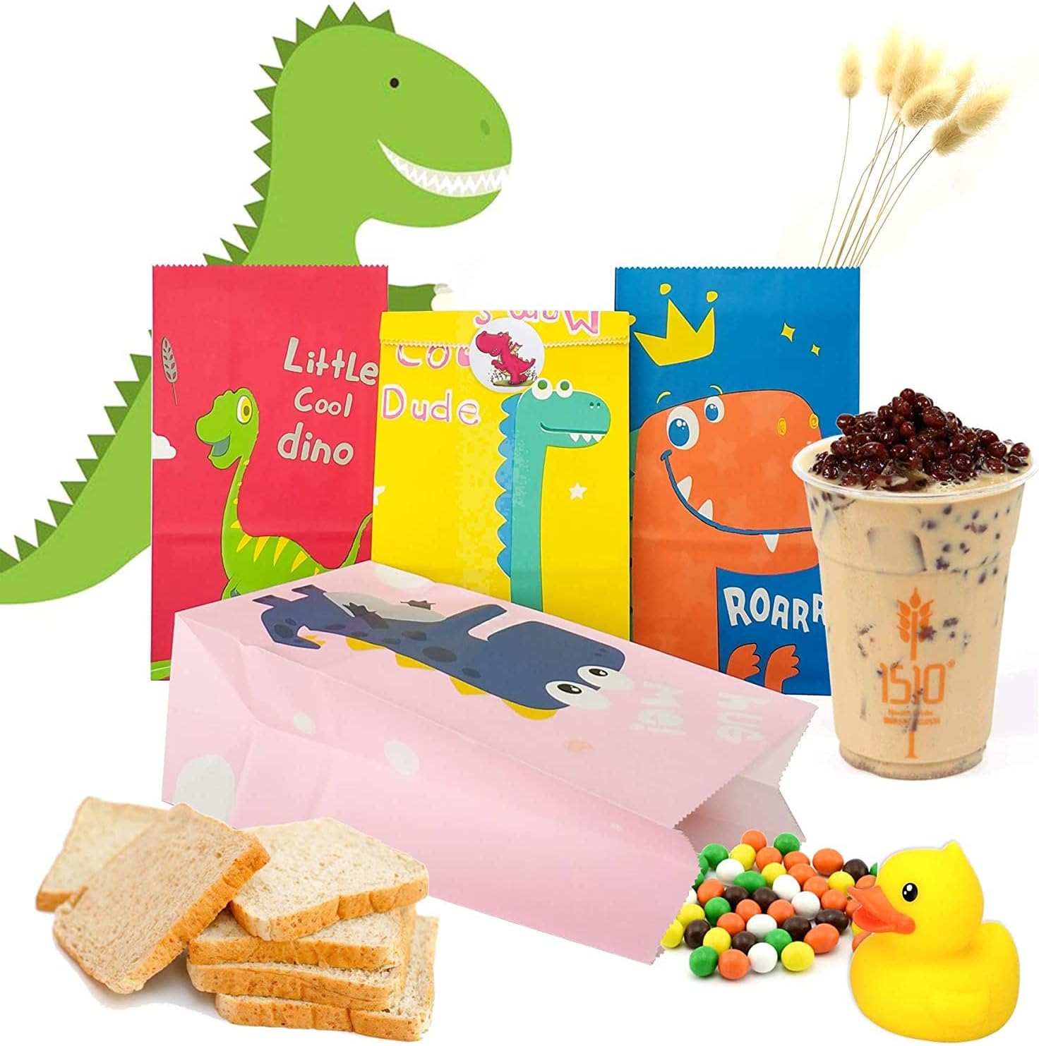 Sacchetti Regalo di Carta Dinosauro 40 Pezzi - immagine 4