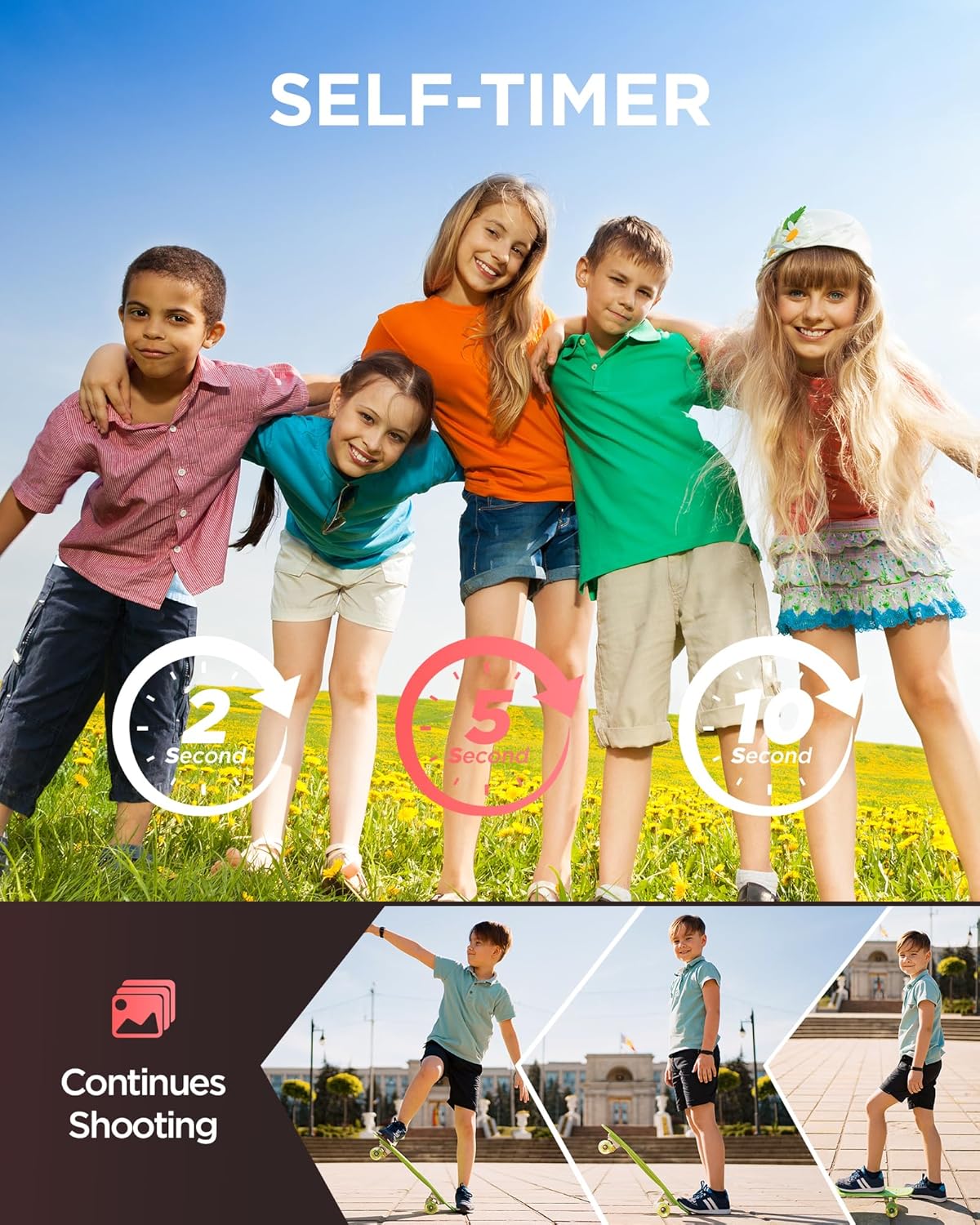 Fotocamera Digitale Bambini 64GB 48MP Anti-Shake - immagine 5