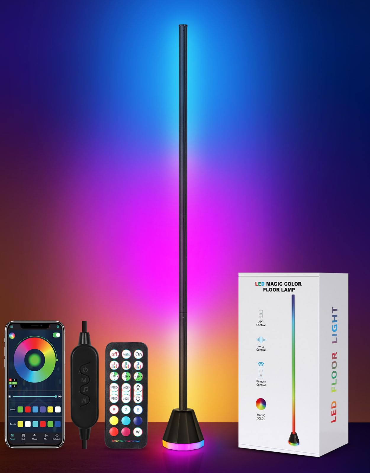 Outon Lampada da Terra LED RGBCW Dimmerabile