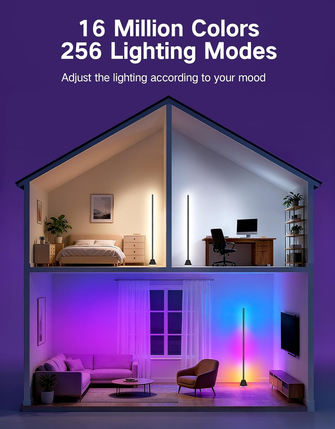 Outon Lampada da Terra LED RGBCW Dimmerabile - immagine 3