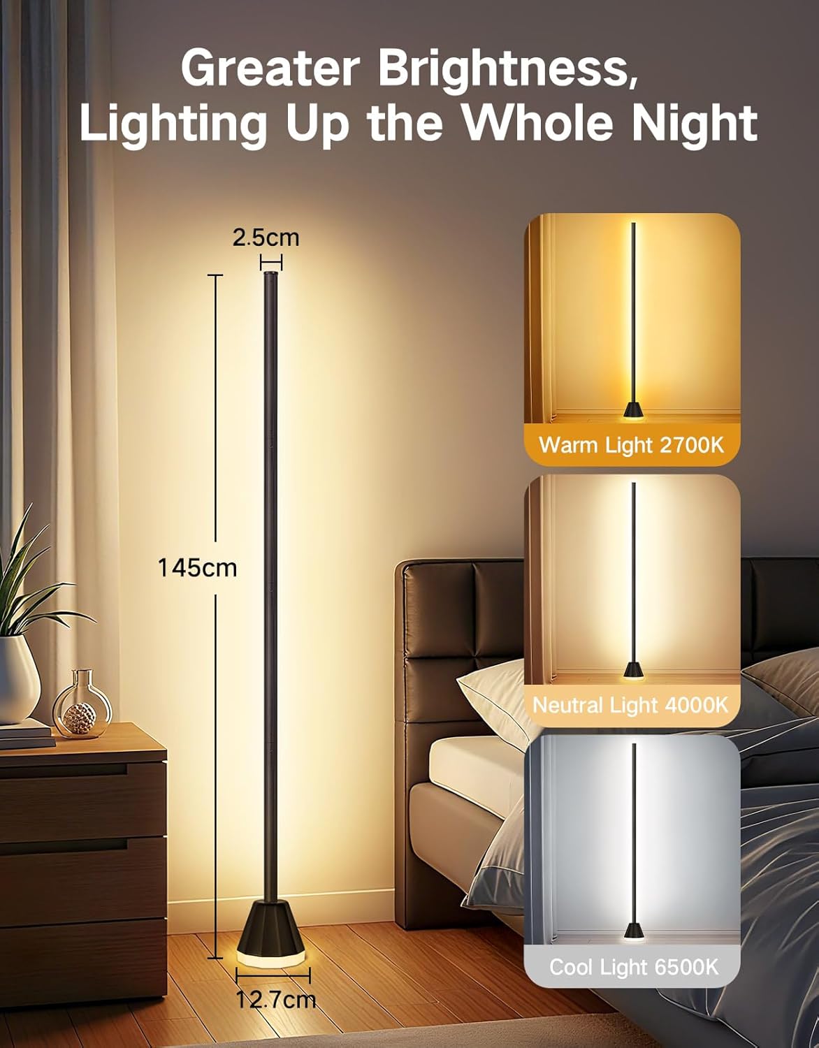 Outon Lampada da Terra LED RGBCW Dimmerabile - immagine 4