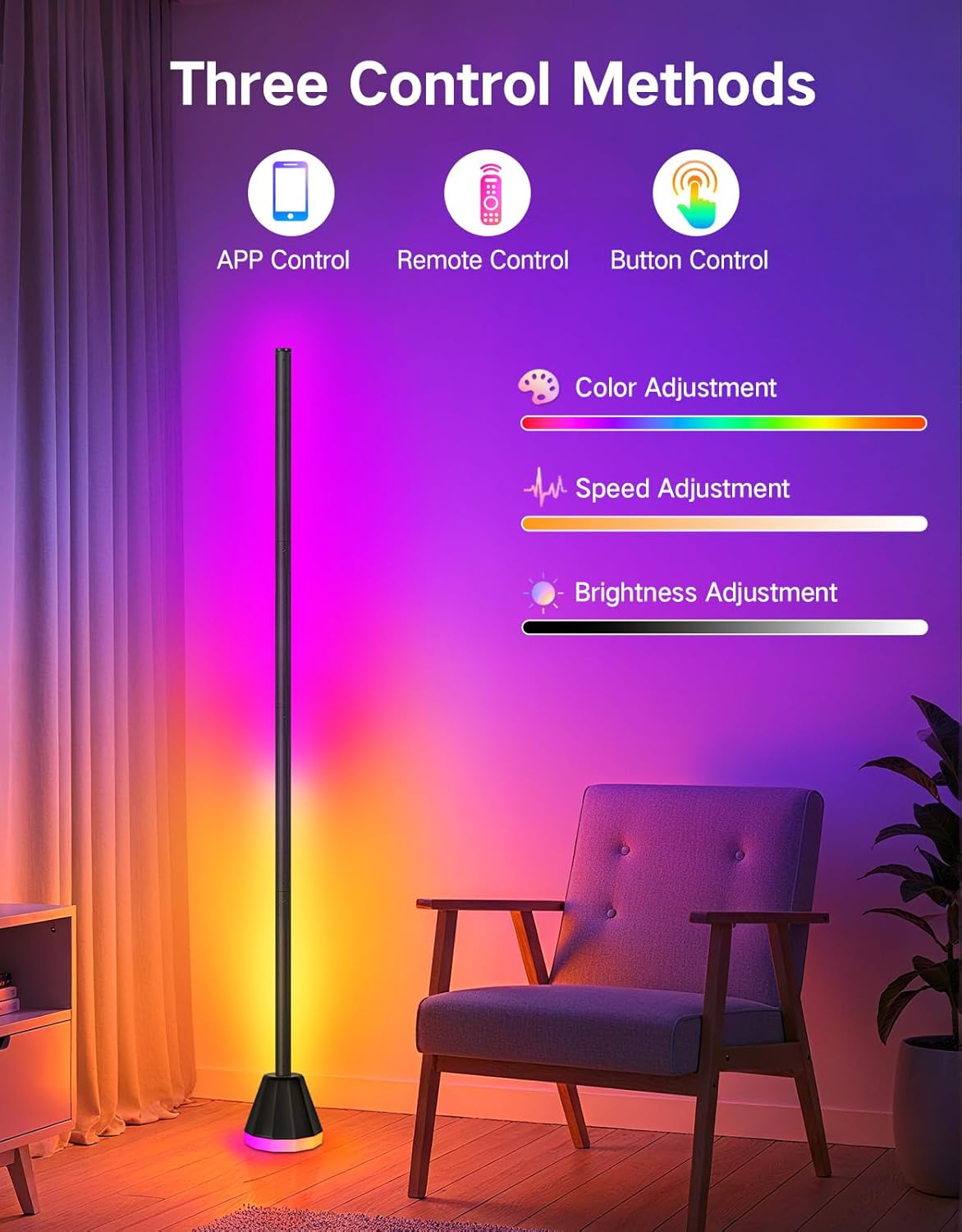 Outon Lampada da Terra LED RGBCW Dimmerabile - immagine 5