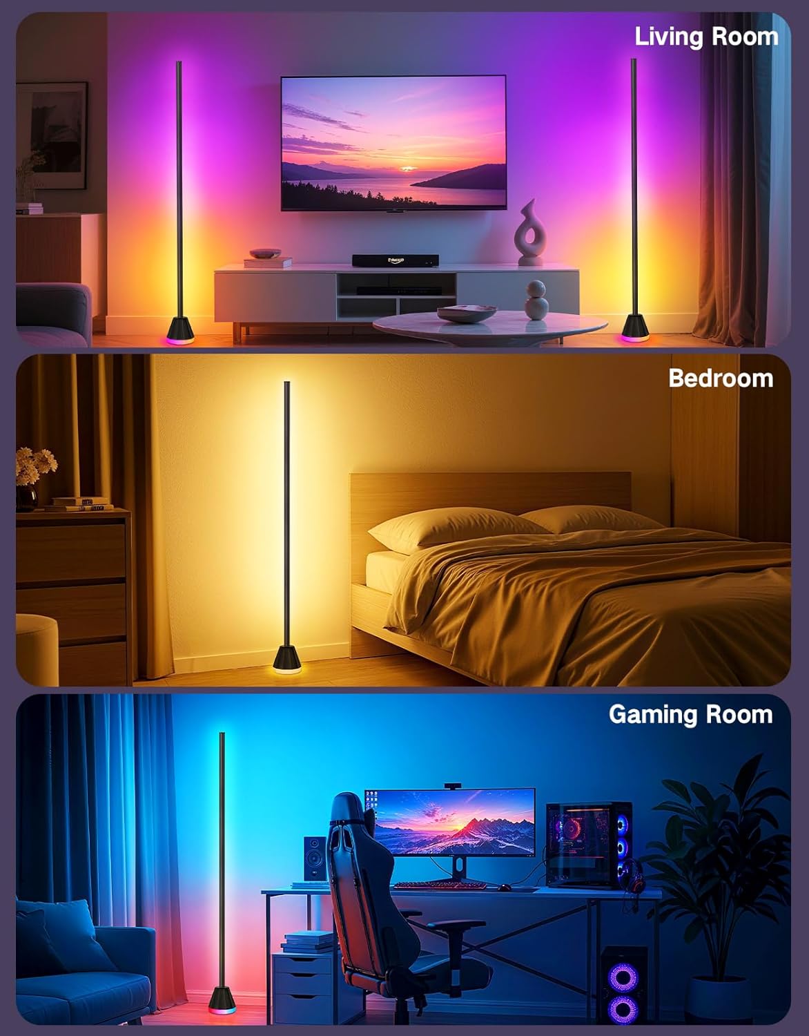 Outon Lampada da Terra LED RGBCW Dimmerabile - immagine 8