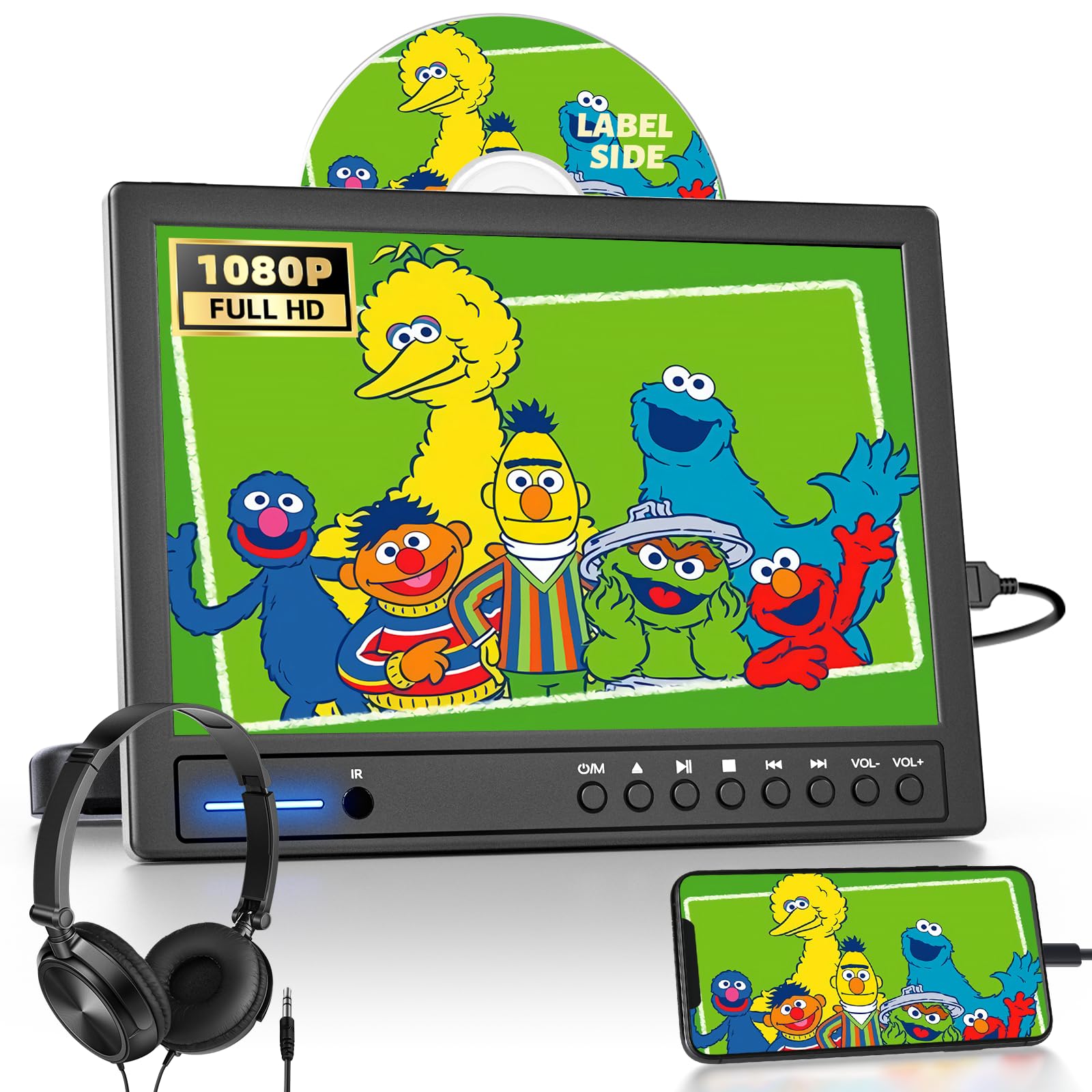 Arafuna - Lettore DVD Portatile 12.5 pollici 1080P