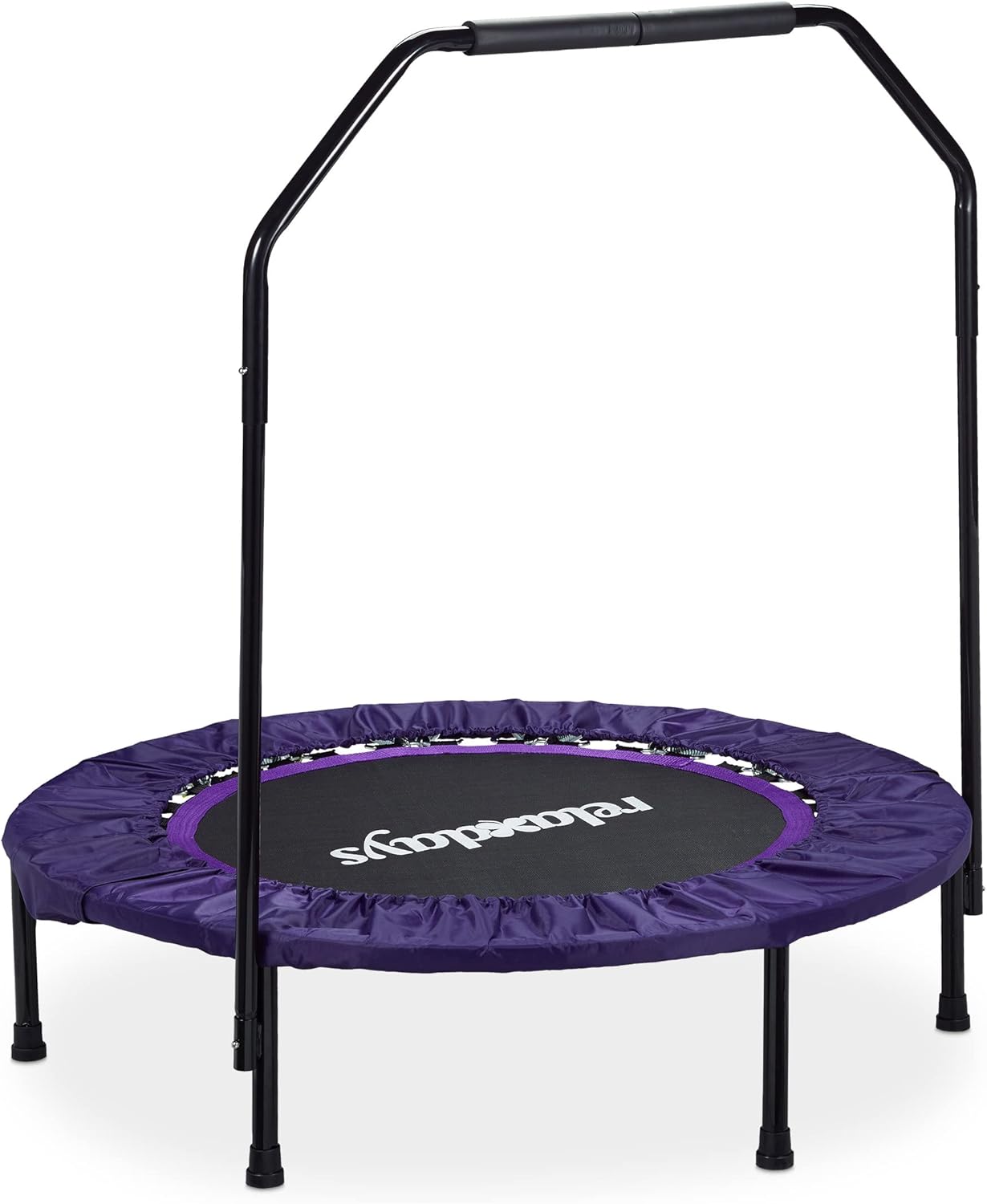 Relaxdays Trampolino Pieghevole con Barra Stabilizzatrice - immagine 1