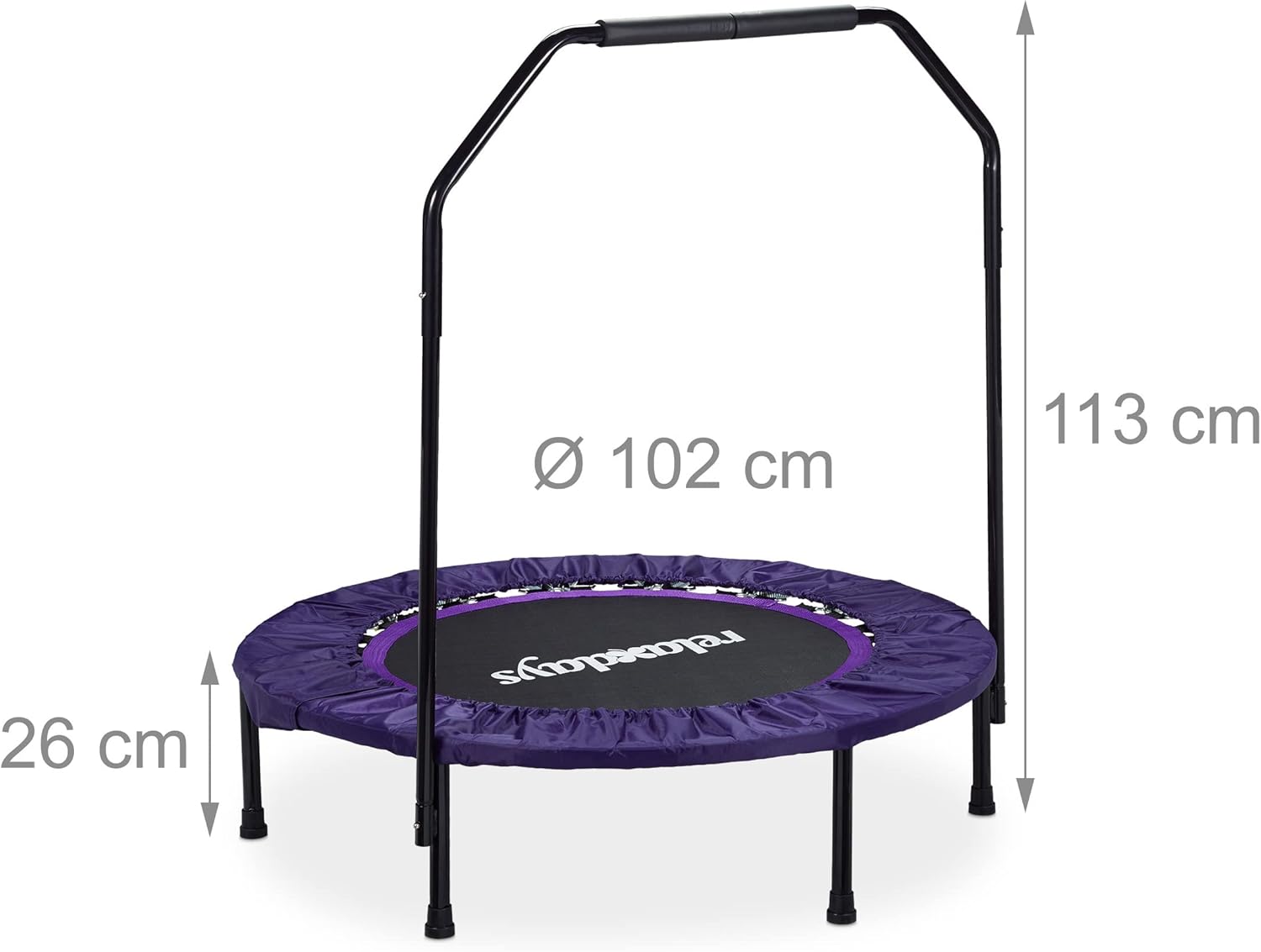 Relaxdays Trampolino Pieghevole con Barra Stabilizzatrice - immagine 4