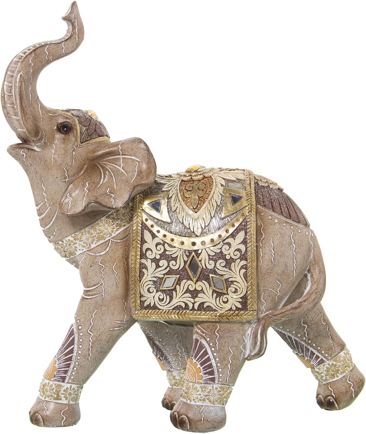 FIGURA RESINA ELEFANTE DORADO 27X11X31CM