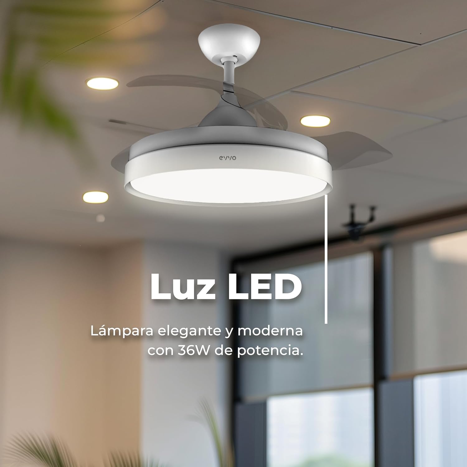 Evvo Ventilatore da Soffitto con Luce Ø107 cm - immagine 3