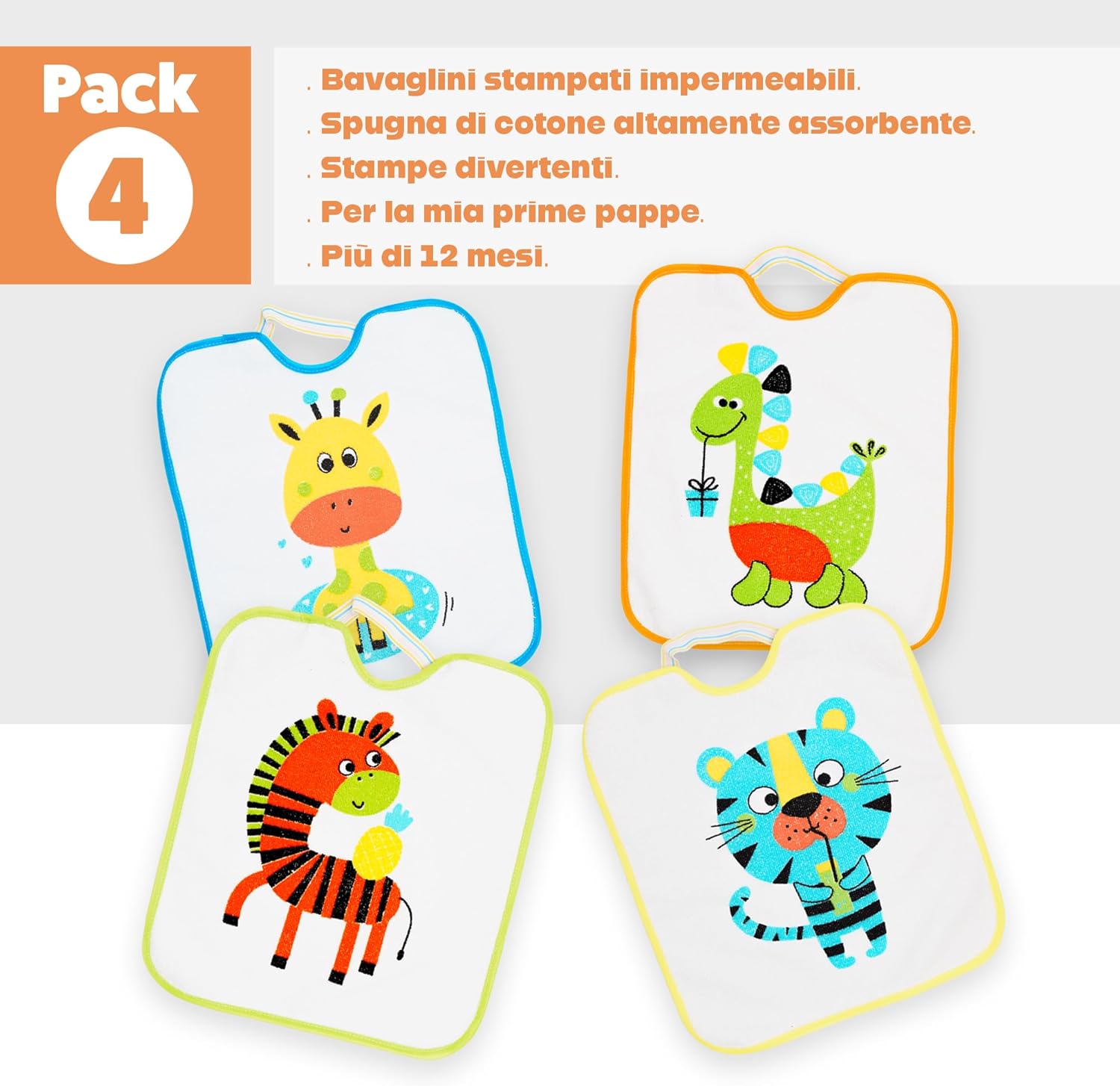 Ti TIN Set 4 Bavaglini Asilo con Elastico 32x28 cm - immagine 5