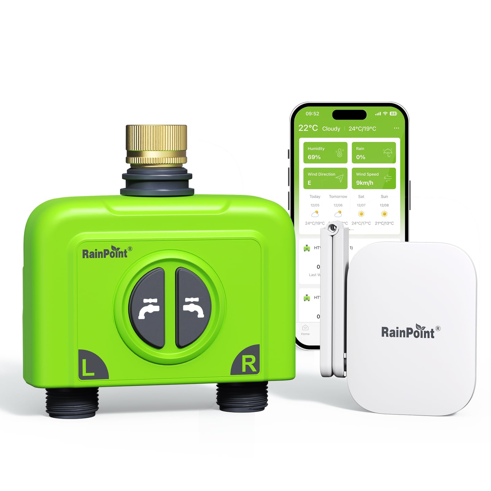 Rainpoint Timer Irrigazione WiFi 2 Uscite con Hub