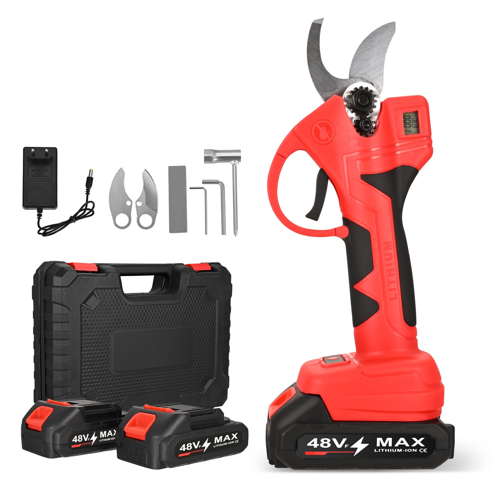 Forbici Potatura Elettriche 30mm con 2 Batterie 2000 mAh