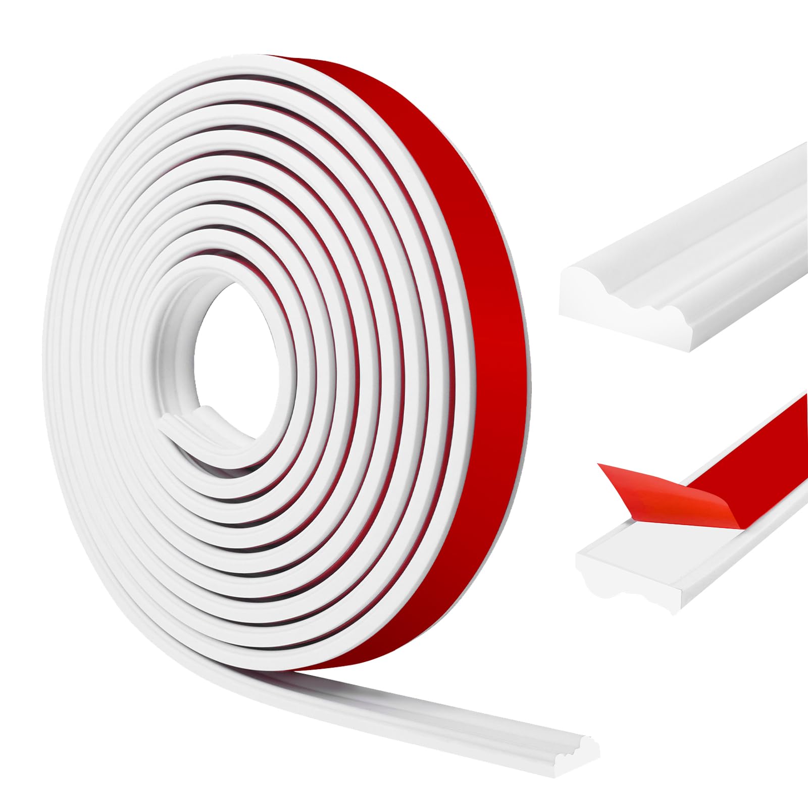 Molduras Adesivas Flessibili per Pareti 40mm x 12m, Bianco