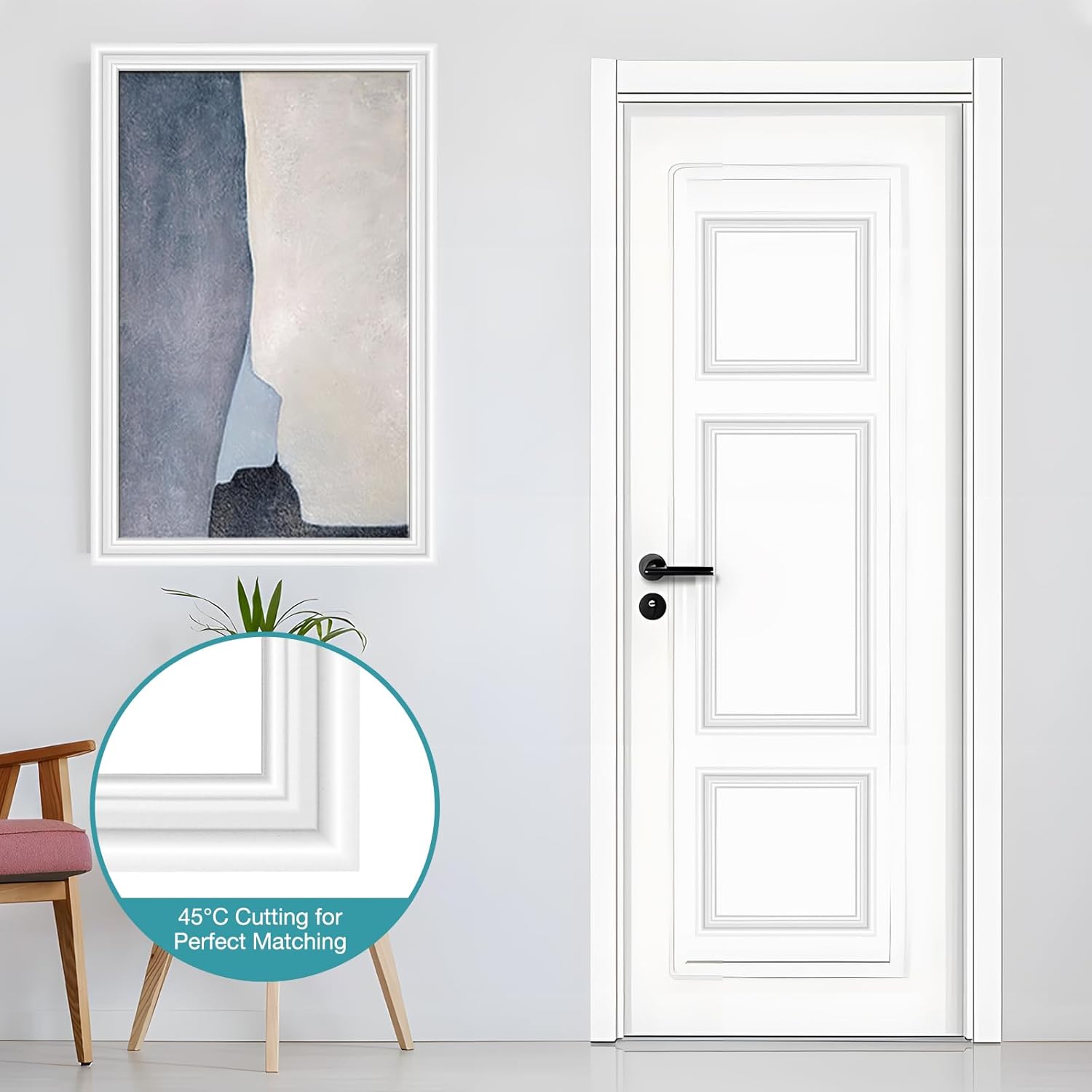 Molduras Adesivas Flessibili per Pareti 40mm x 12m, Bianco - immagine 4