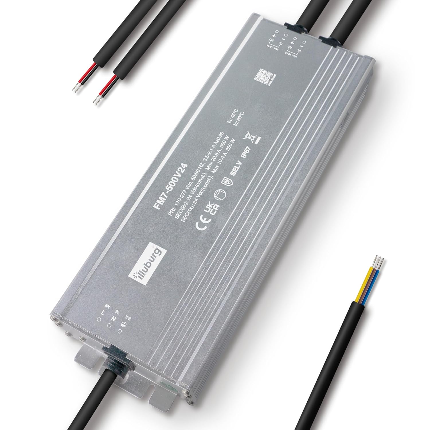 Trasformatore LED 24V 500W Impermeabile IP67 - immagine 1