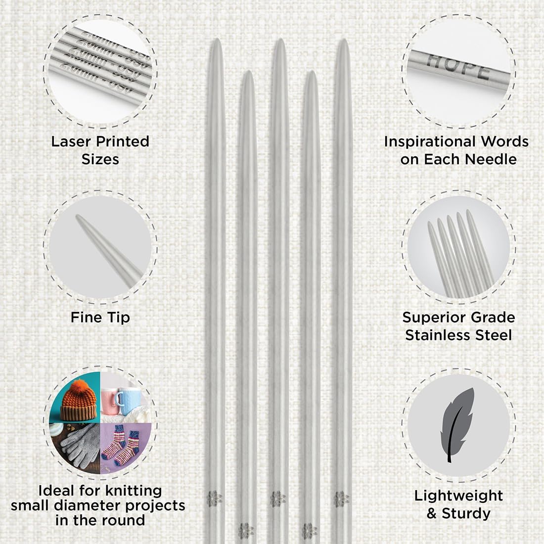 Knitpro Set Ferri a Doppia Punta Mindful - 5 Set - immagine 3