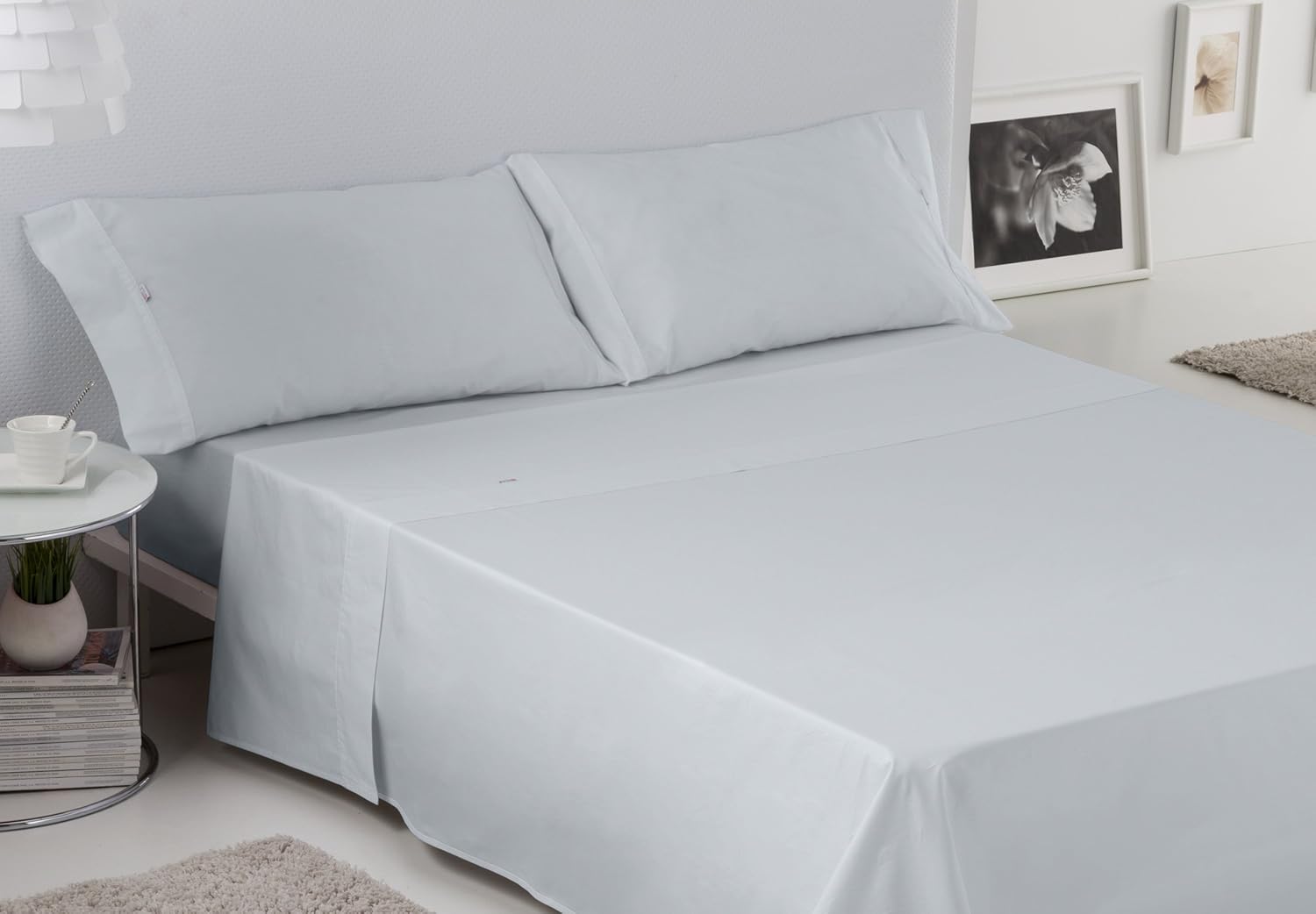 Juego de sábanas color perla Cama de 180 (4 piezas) - 100% algodón - 200 hilos - immagine 2