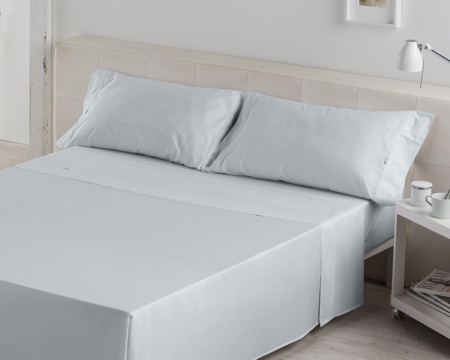 Juego de sábanas color perla Cama de 180 (4 piezas) - 100% algodón - 200 hilos - immagine 3