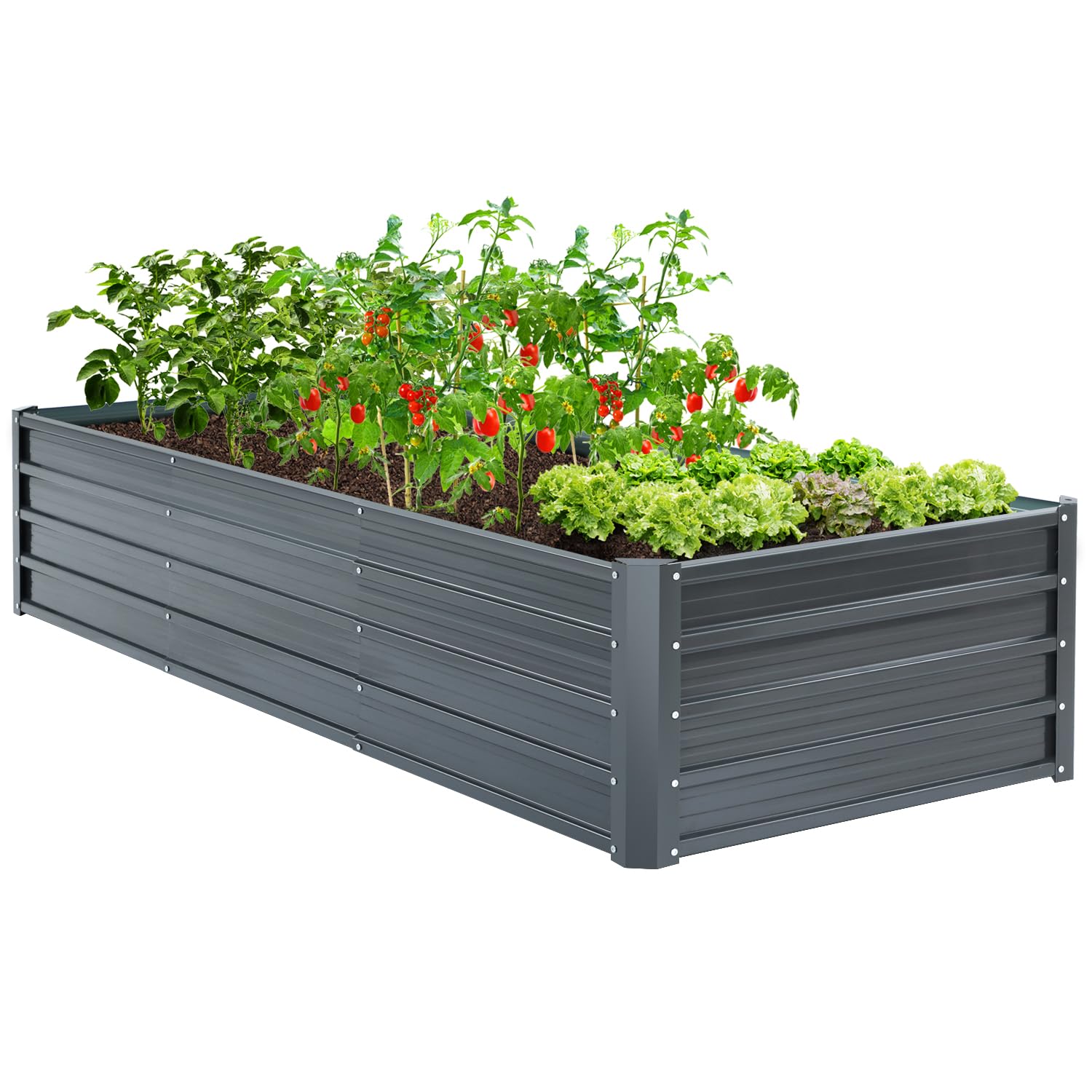 Ohuhu Aiuola rialzata in metallo, 240 x 90 x 45 cm