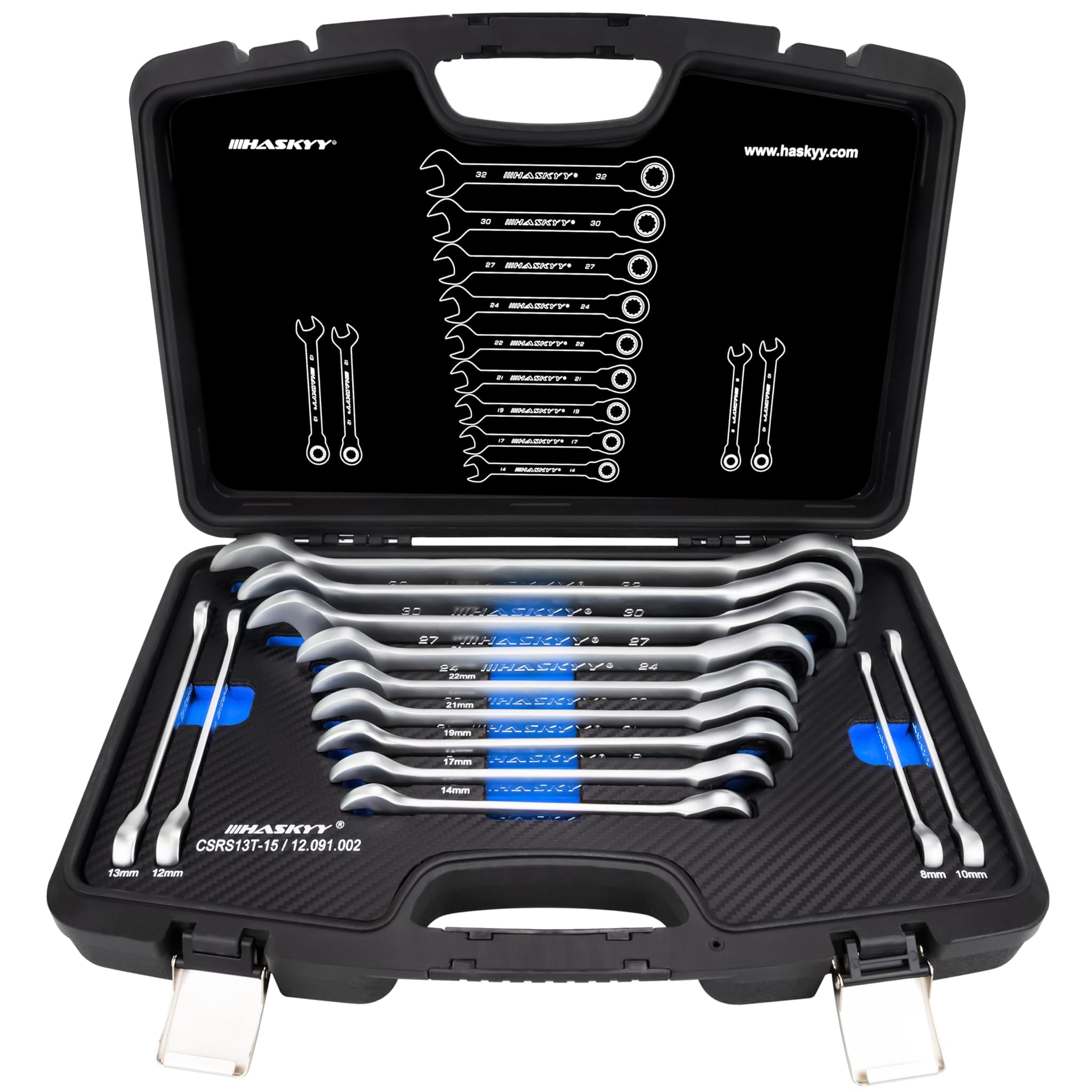 Chiavi a Raschietto Anello Maul Cricchetto Chiave Set 8-32mm Set Attrezzi 13 Pz